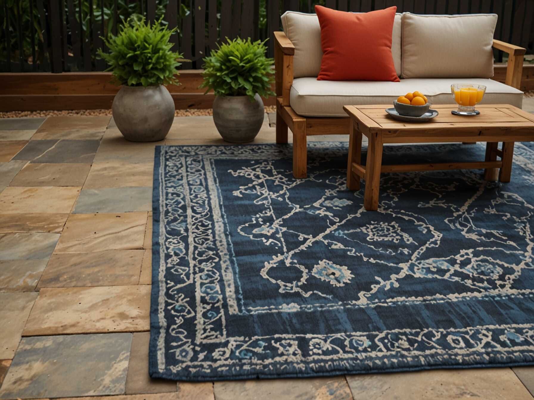 Pick a design that matches your style. Rugs with bold patterns add a pop of color. They tie the space together. Place the rug under your seating area. This defines the space. Your patio will feel like an outdoor living room.