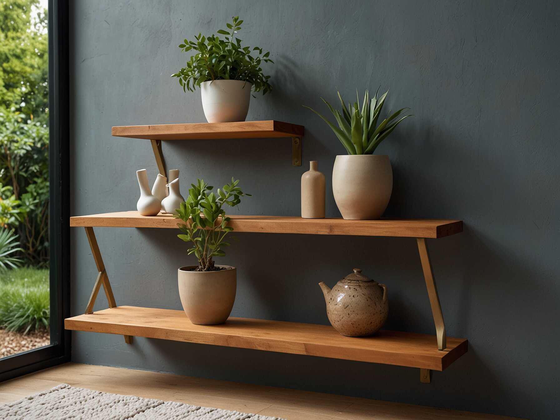 Shelves offer extra storage and display space. Use them to hold plants, candles, or small sculptures. Floating shelves give a sleek, modern look.  You can install shelves at different heights. This creates a more interesting visual. Choose materials that match your patio furniture.  Paint the shelves in bright colors for a fun vibe. Or keep them neutral for a classic look. Shelves can turn your patio into a tidy, stylish spot.  