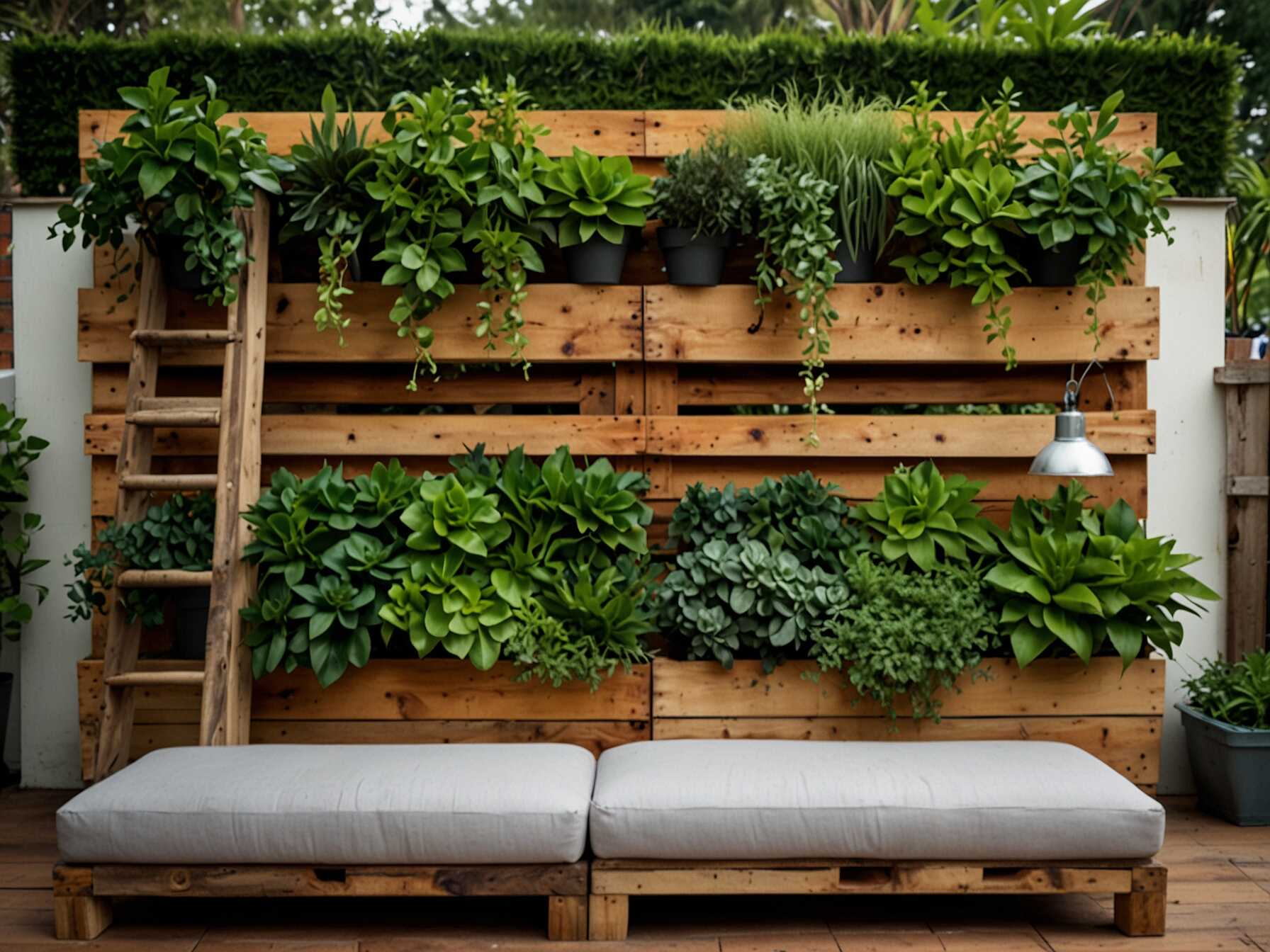 Vertical gardens turn boring walls into lush green spaces. Use stacked planters or hanging pots. They are perfect for growing herbs or colorful flowers.  Choose plants that suit your climate. Water them regularly to keep them healthy. Vertical gardens save space and add beauty.  You can use old wooden pallets for a rustic look. Add some fairy lights to create a magical effect at night.  