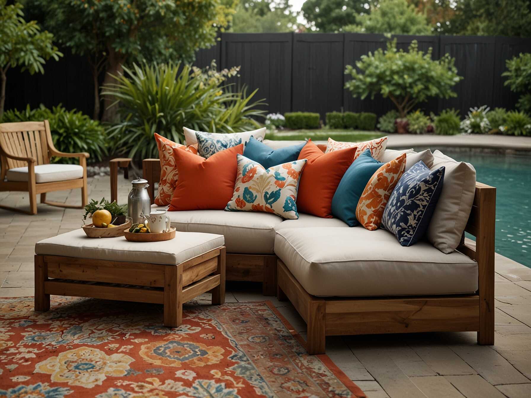 Place the cushions on chairs, benches, or even the ground. They add comfort and style to your patio. Choose weather-resistant fabrics to keep them looking nice. Add pillows that are both soft and durable. If it rains, you want to make sure they dry quickly. Your patio will look inviting and cozy with these simple additions.