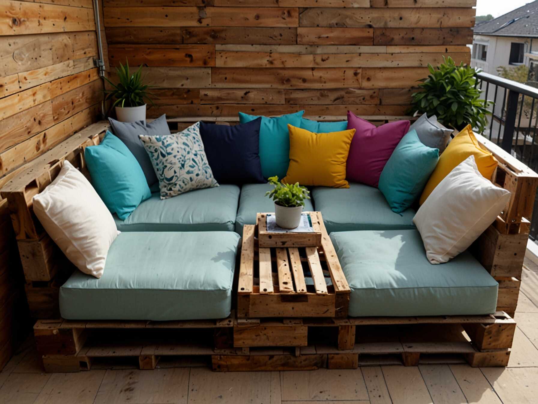 Paint or stain the pallets to match your decor. Add cushions for comfort. Pallet furniture is sturdy and can fit small spaces well. DIY furniture adds a creative touch. You feel proud of making it yourself. It's a fun way to furnish your balcony without spending much.