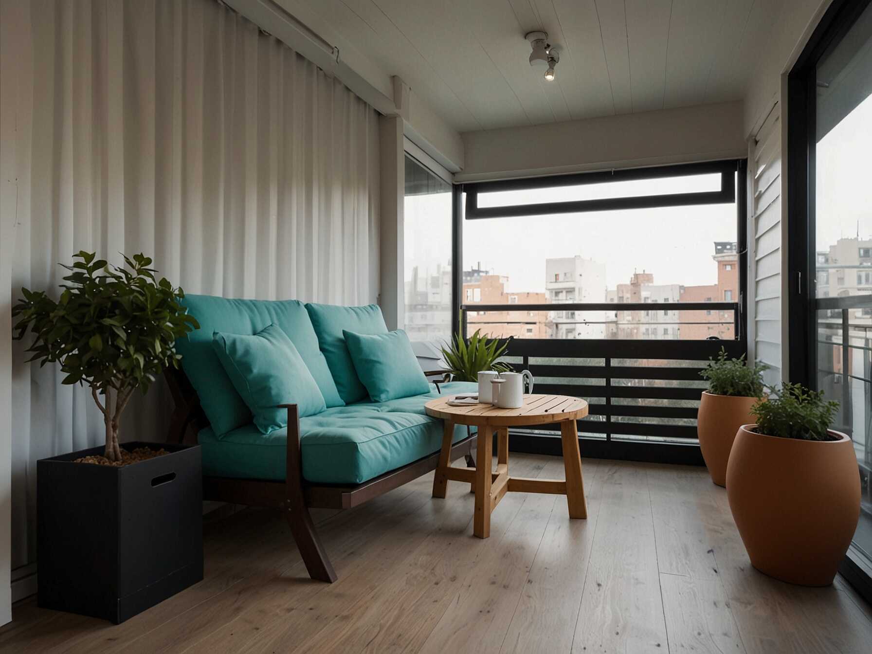 This flexibility allows you to use your space better. You bring out the furniture when you need it. Fold and store it when you don't. Foldable furniture is practical and stylish. It helps keep your balcony organized. This makes the space more enjoyable and functional.