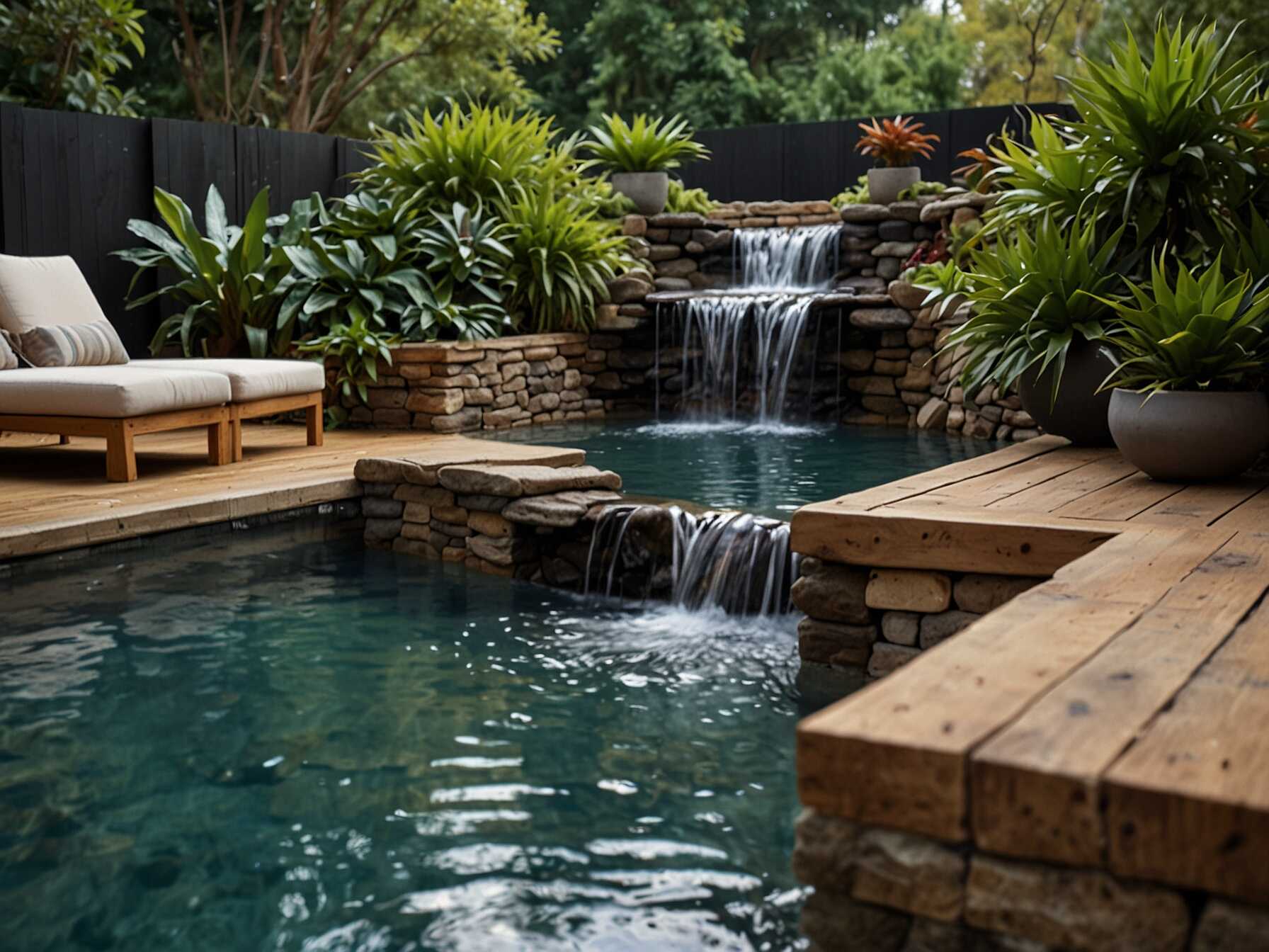 The sound of trickling water is soothing. It creates a relaxing and peaceful atmosphere. With a water feature, your balcony feels more like a retreat. Water features come in various styles. Choose one that fits your decor. Maintaining it is easy, and the ambiance it creates is worth it.