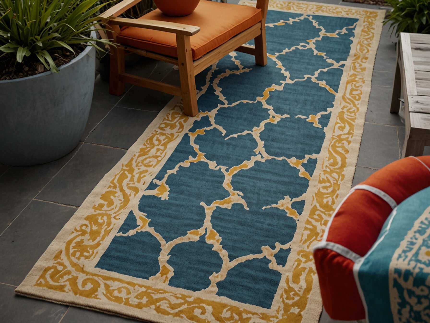 Choose weather-resistant rugs. They stay clean and dry longer. Pick colors and patterns that match your style. This ties the whole look together.