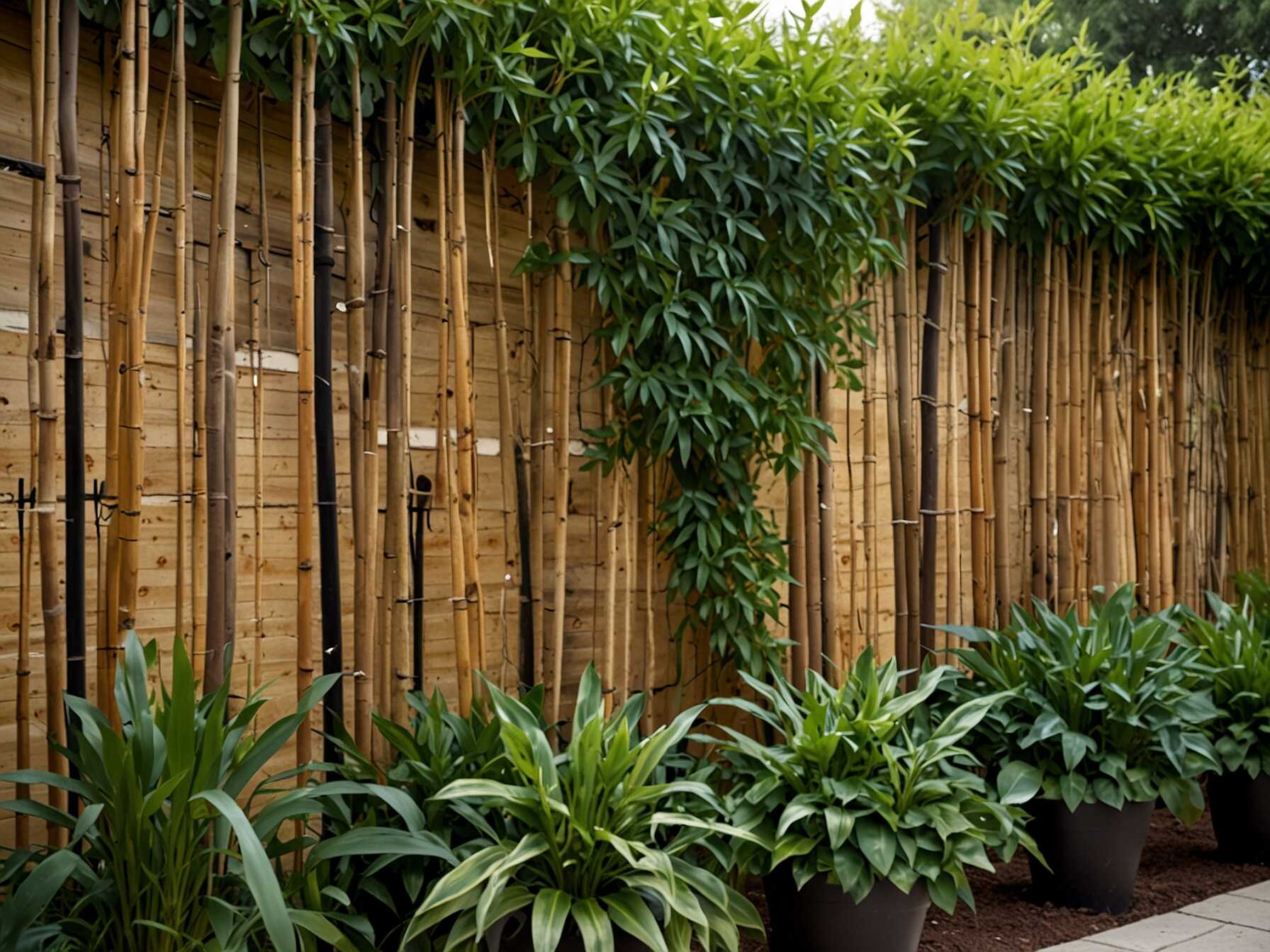 Use climbing plants for a natural touch. They add beauty as they grow. Consider bamboo or fabric screens. These are easy to set up and move.