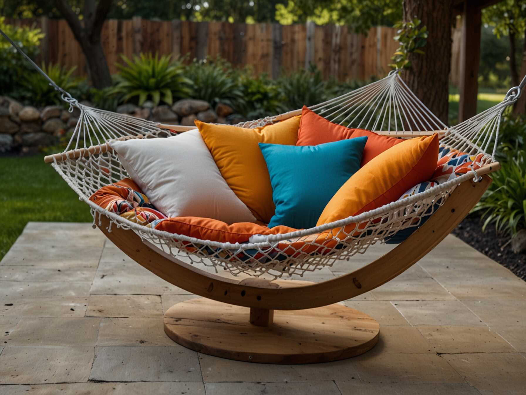 You can add some colorful pillows to make your hammock more inviting. Choose waterproof pillows, so they last longer outside. These small touches make your outdoor space feel special. Don't forget to place a small table nearby. You will have a spot to put your drink or book. This setup creates a cozy nook you will love spending time in.