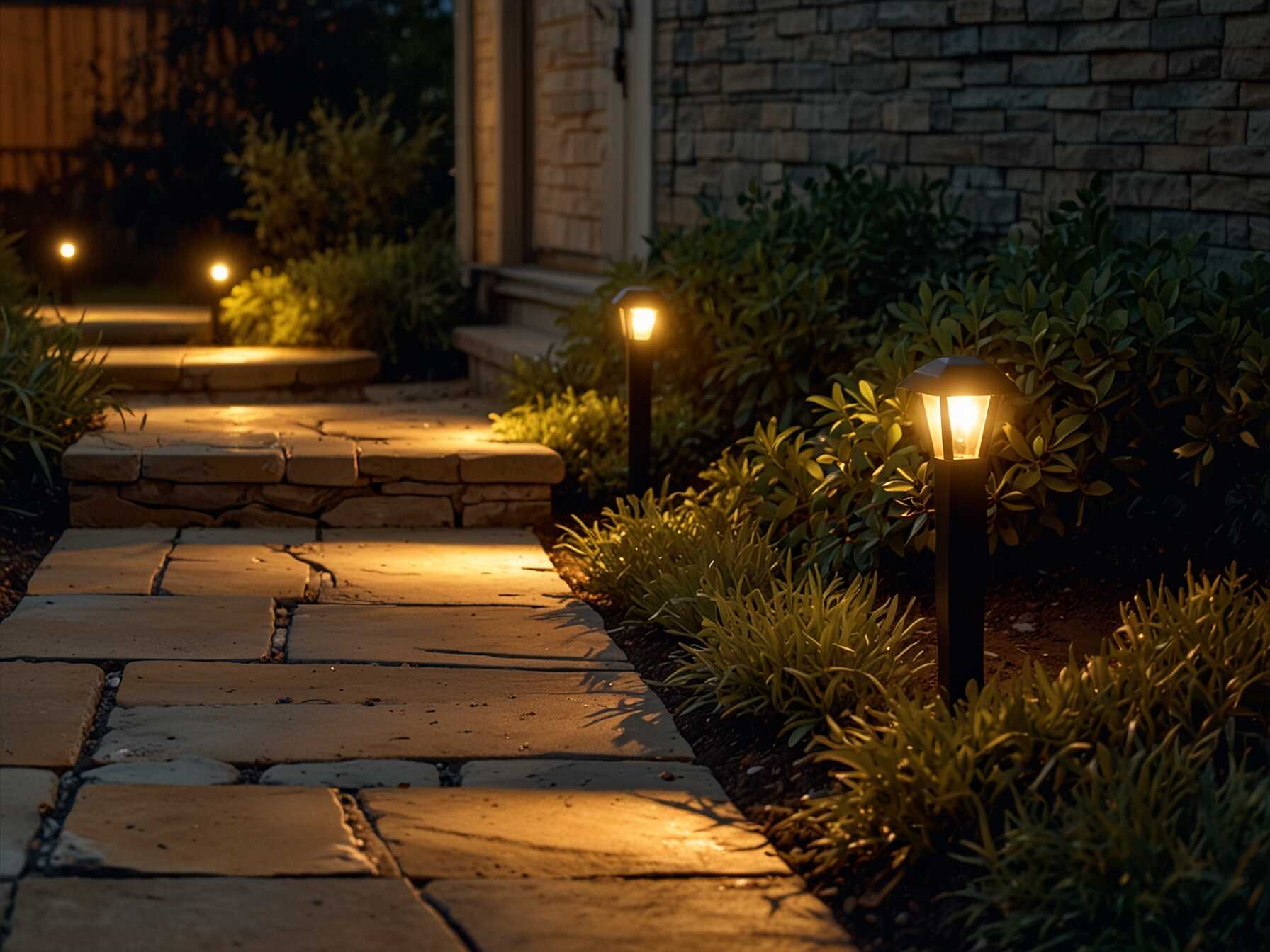 Light up your patio pathways. It makes your space look inviting and guides guests around. Place lights along the edge of paths or walkways. Solar-powered options are effective and easy to install. Choose steady lights or ones with gentle, flickering effects. Both look beautiful and provide extra safety.