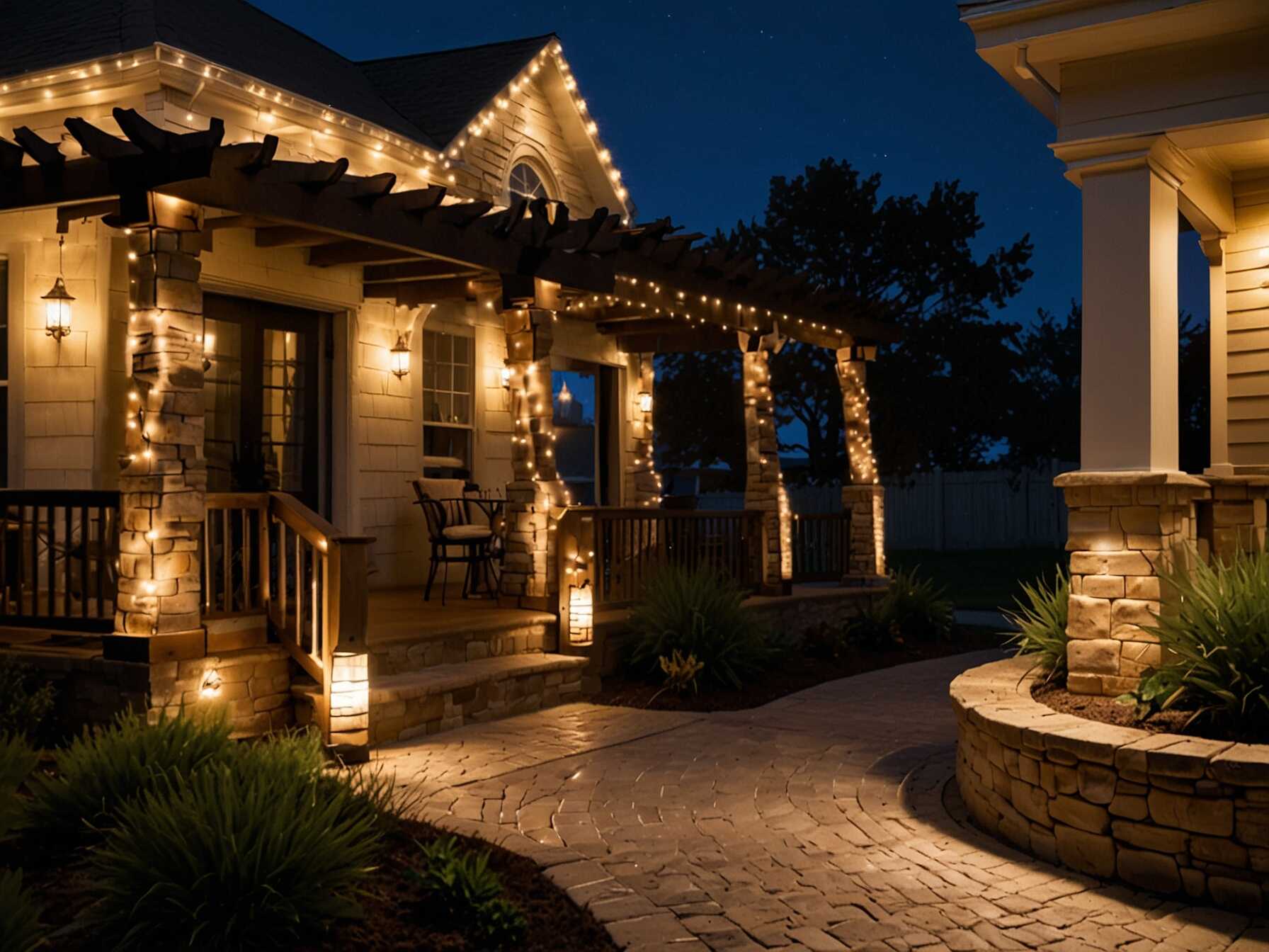 Rope lights are flexible and easy to use. They come in long rolls and can be cut to size. Wrap them around patio railings, pillars, or fences. This highlights the structure of your outdoor space. They are also durable and weather-resistant. This ensures they last longer outdoors.