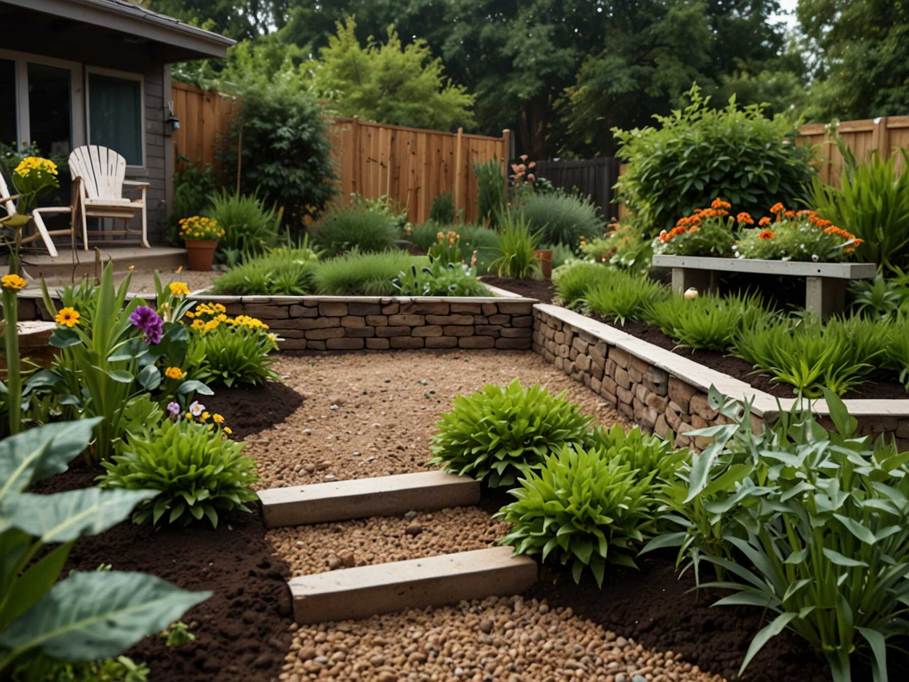 Practice eco-friendly gardening by using native plants, composting, and setting up rainwater harvesting. It’s good for the environment and your garden.  