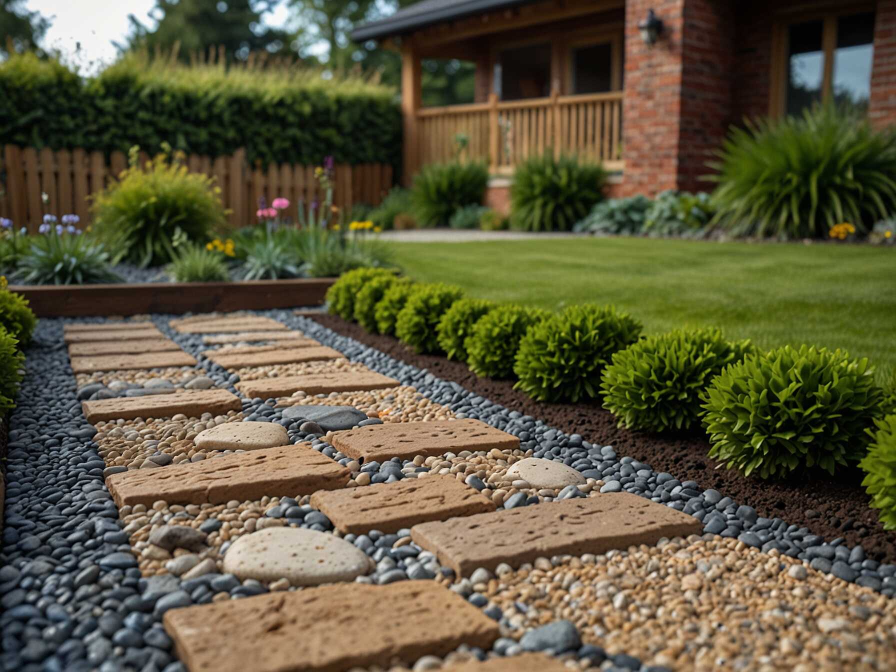 Create charming garden pathways using gravel, stone, or brick. These paths can connect different areas of your garden, making it easy to stroll and admire your plants.  