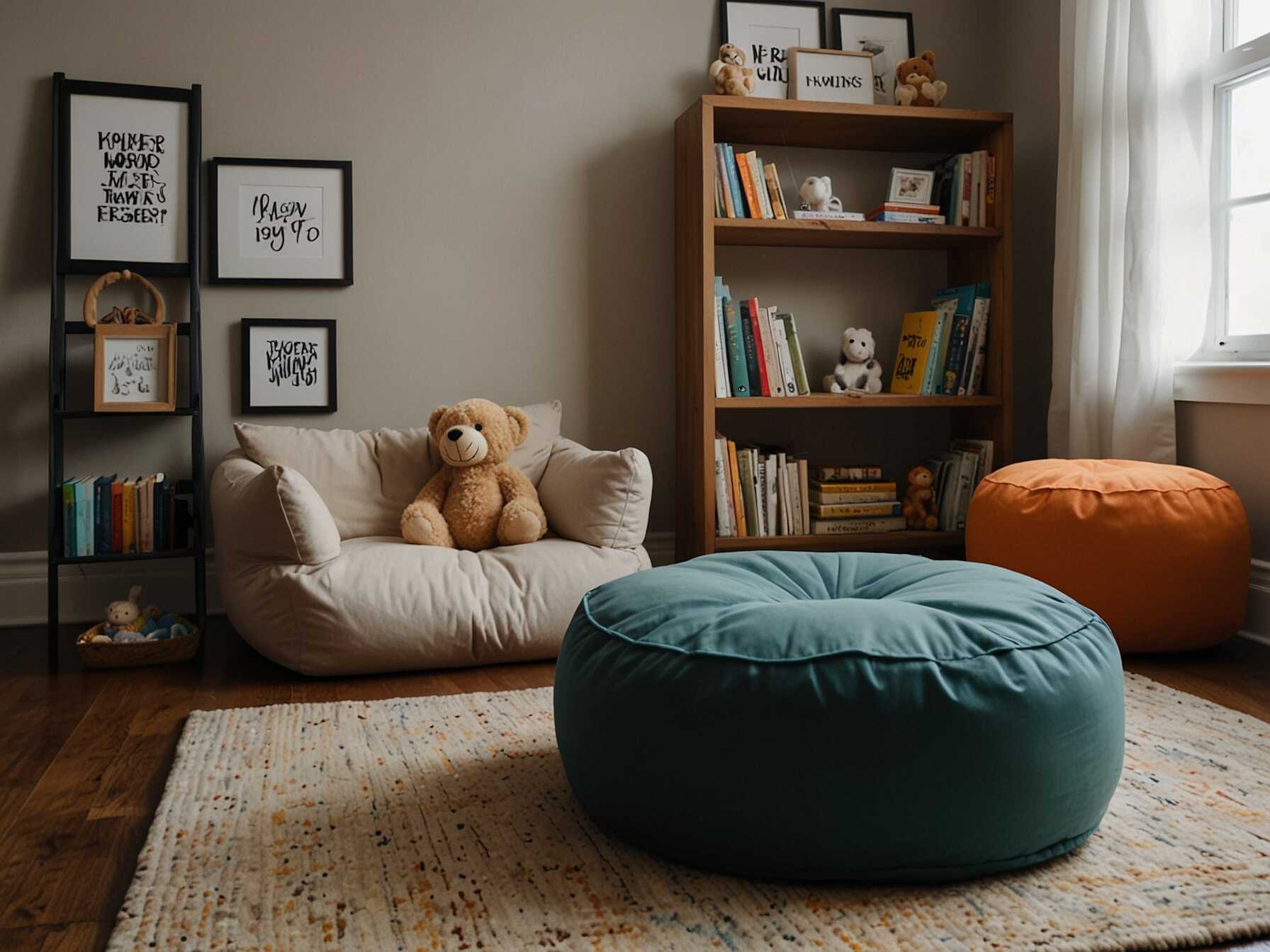 Set up a small area specifically for kids. Include bean bags, small chairs, and a low table. Stock it with games, books, and toys to keep them entertained.  