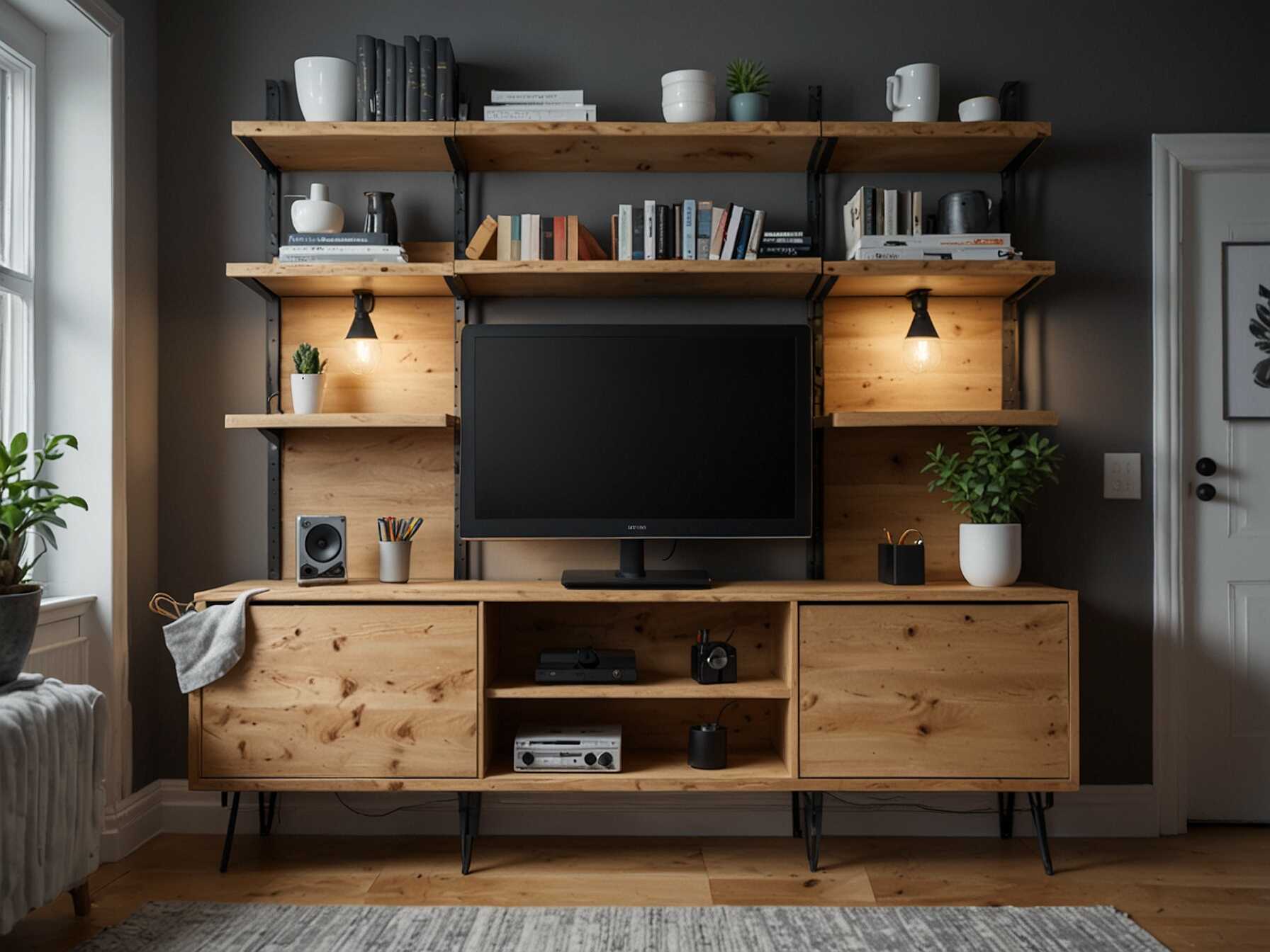 Use shelves and cabinets to keep your devices organized. Hide wires with cable management solutions. This keeps the room looking neat and tidy.  