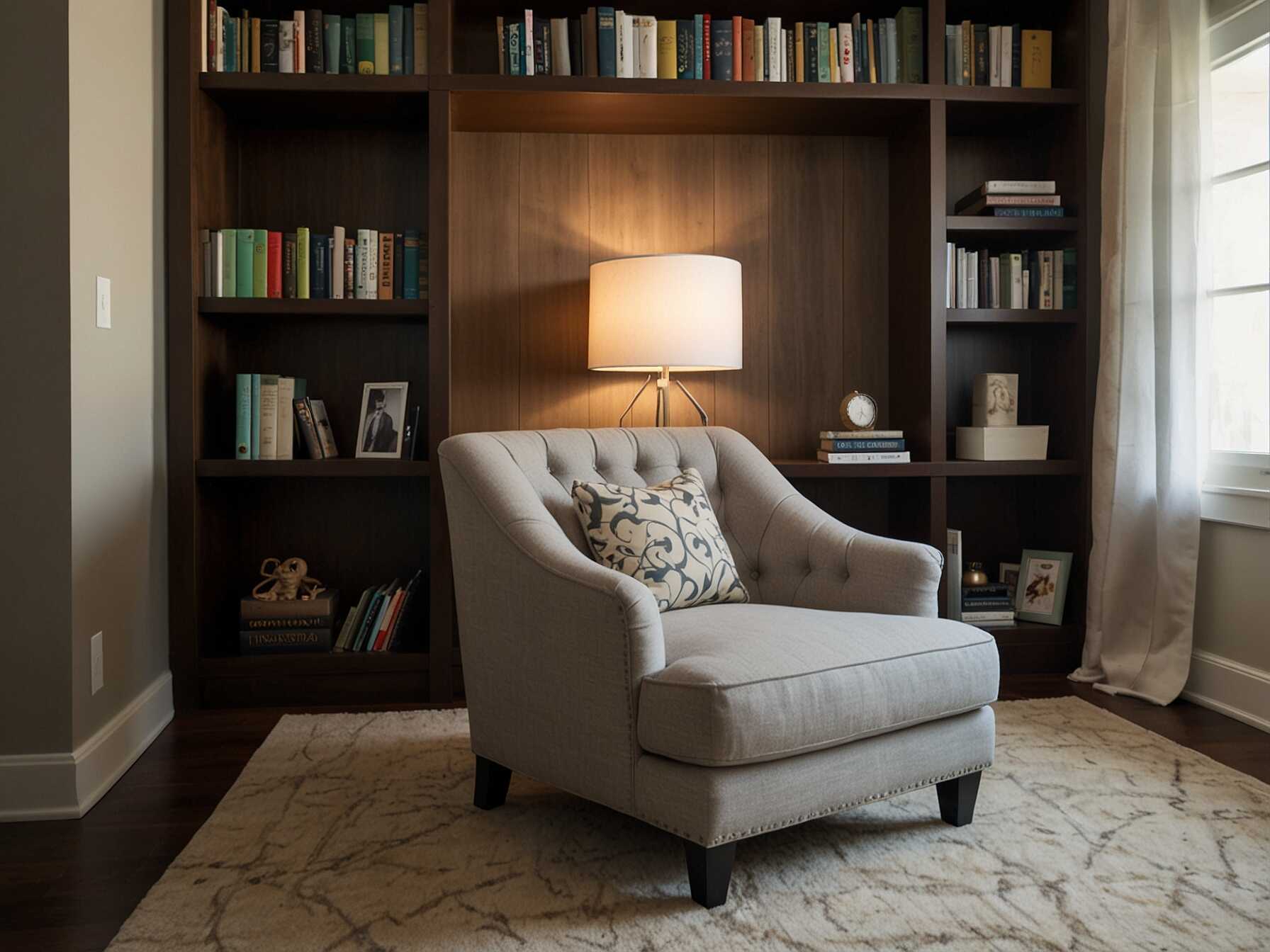 A small reading nook can make your guest room feel extra special. Place a comfy chair and a small bookshelf or a side table with a few good books. This gives your guests a private spot to relax and unwind.  