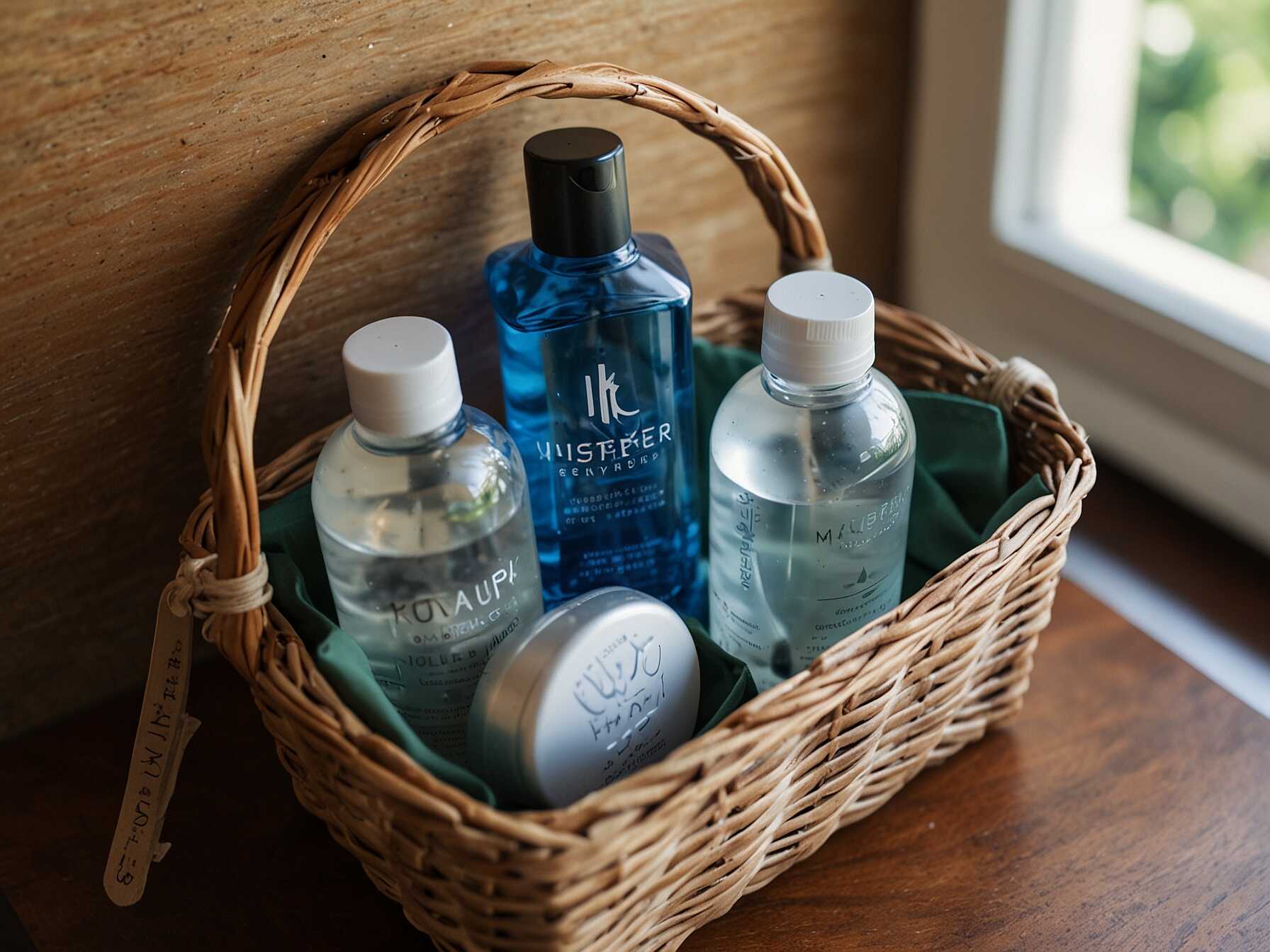 Its thoughtful to provide your guests with essentials they might need. A basket with toiletries, an extra phone charger, and bottled water can make their stay more comfortable.  