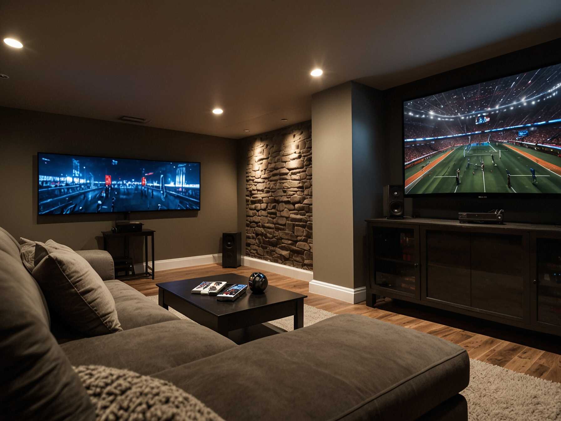 Turn your basement into an ultimate gaming room. Use multiple screens, comfy chairs, and gaming consoles. Add soundproofing to avoid disturbing the rest of the house.  