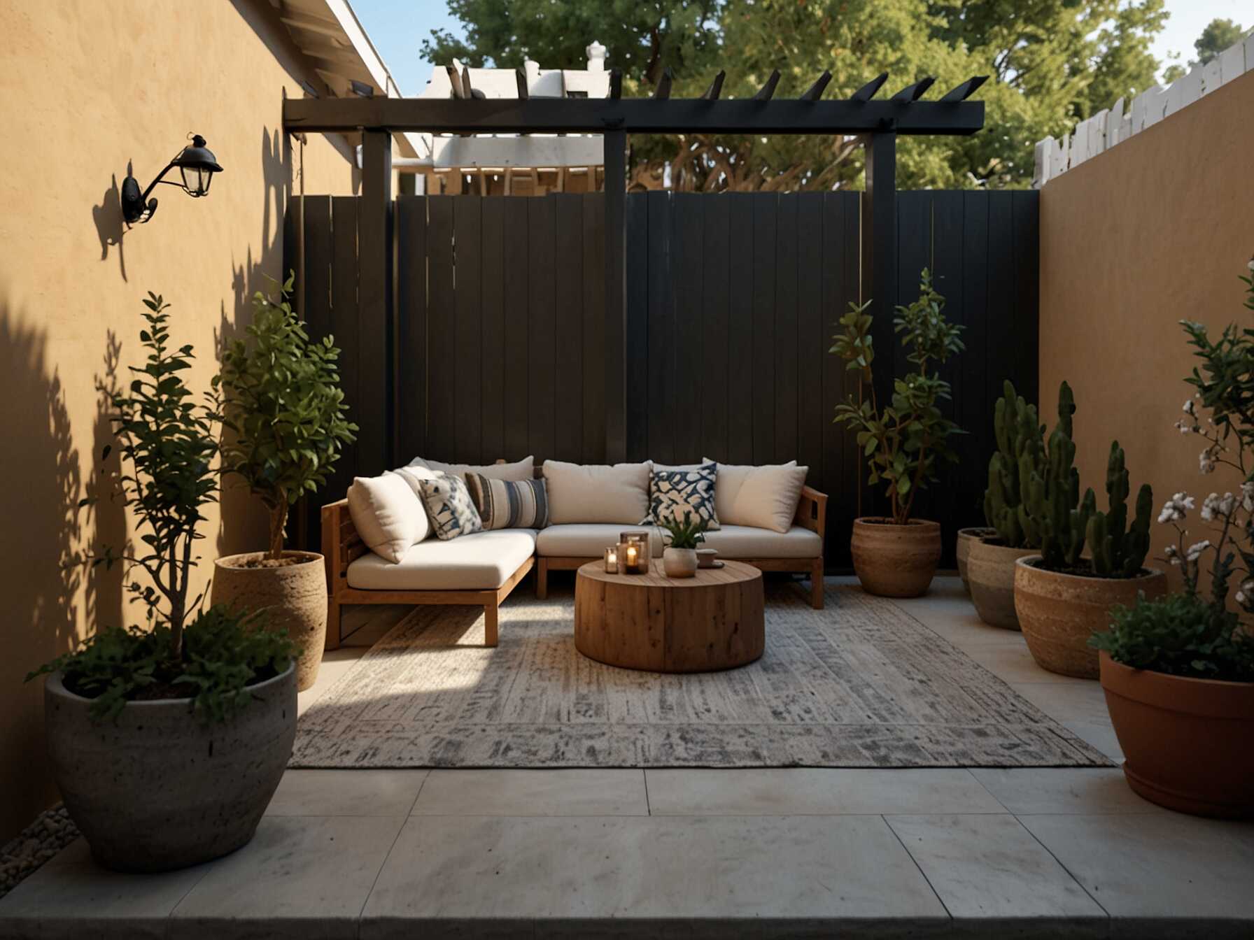  Design a courtyard that’s perfect for family gatherings. Use durable furniture and create different zones for playing, relaxing, and eating. Add some fun elements like a swing or a playhouse for the kids.  