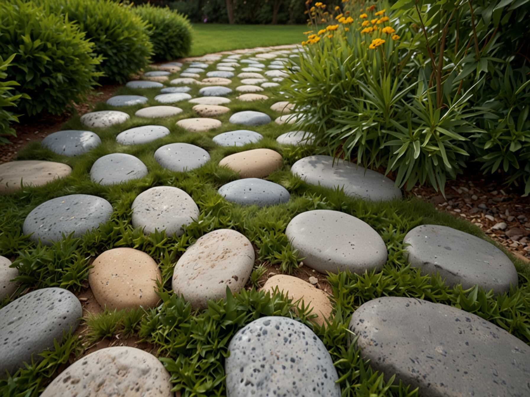 Create a simple garden path using stones or bricks. This can lead from your house to different parts of your garden, making it look well-organized.  