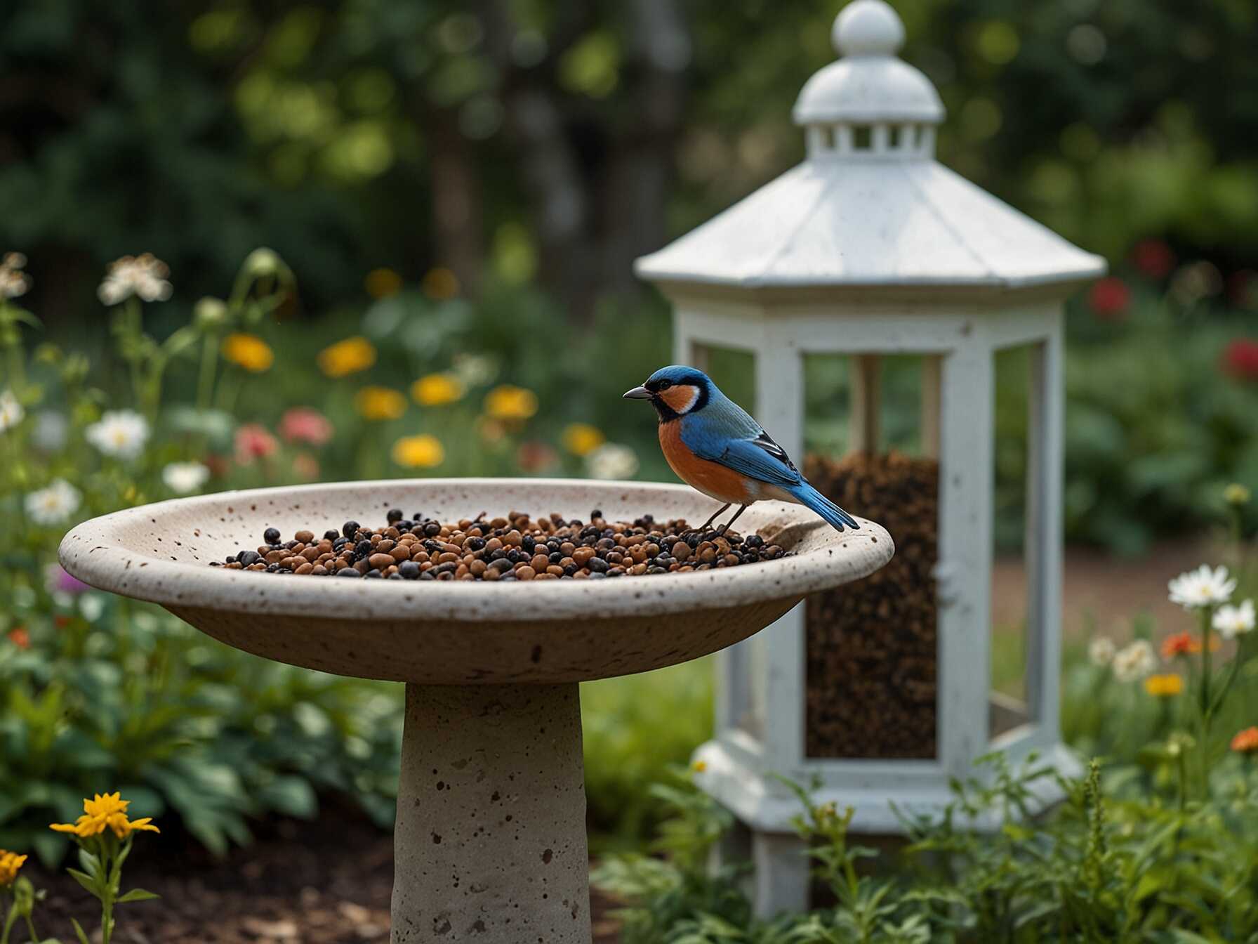 Grow native plants and add bird feeders or a birdbath. This attracts different types of wildlife, making your garden lively and diverse.  