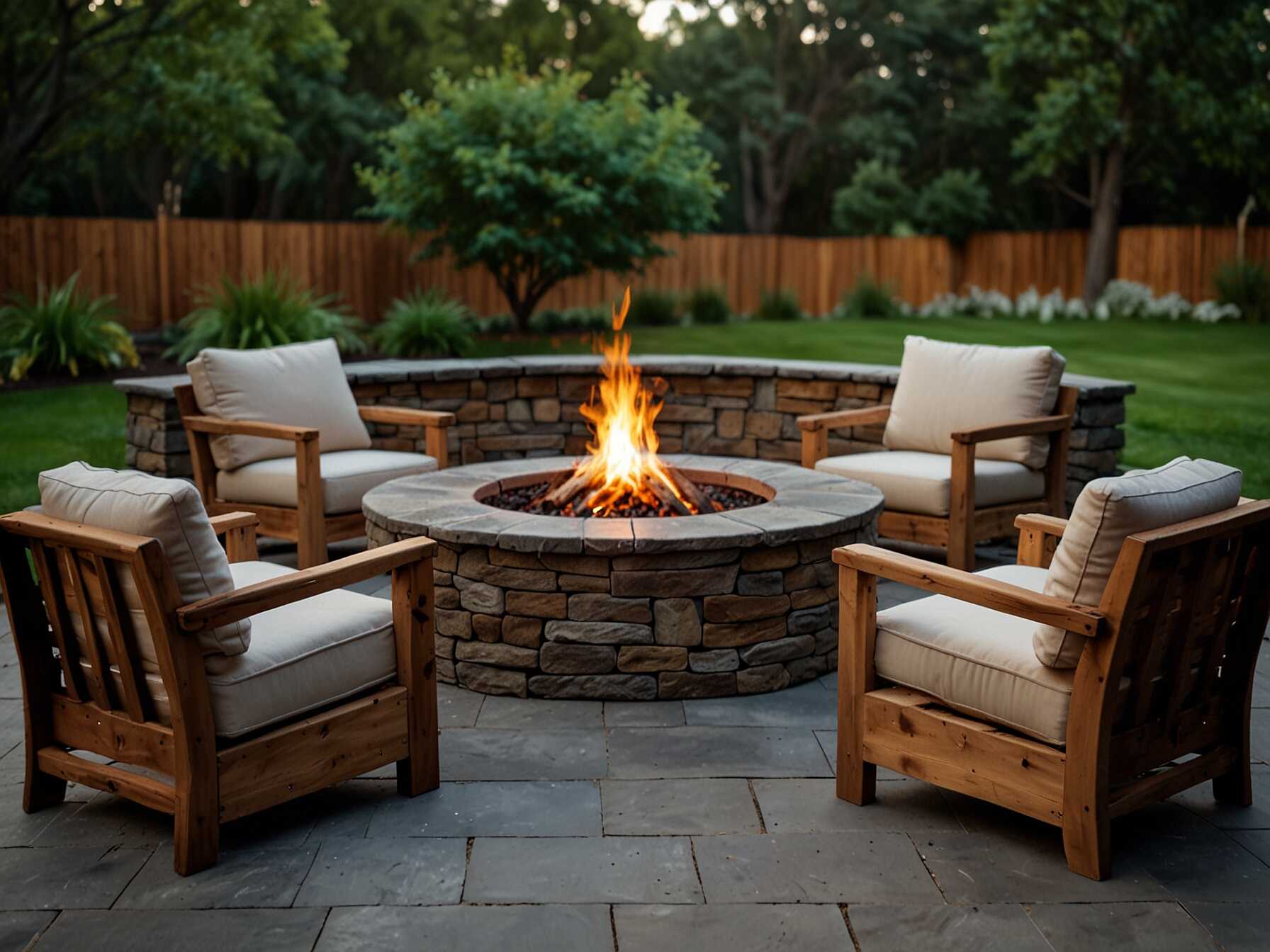 A fire pit can make your garden usable even in cooler months. It’s great for evening gatherings and adds warmth and light.  