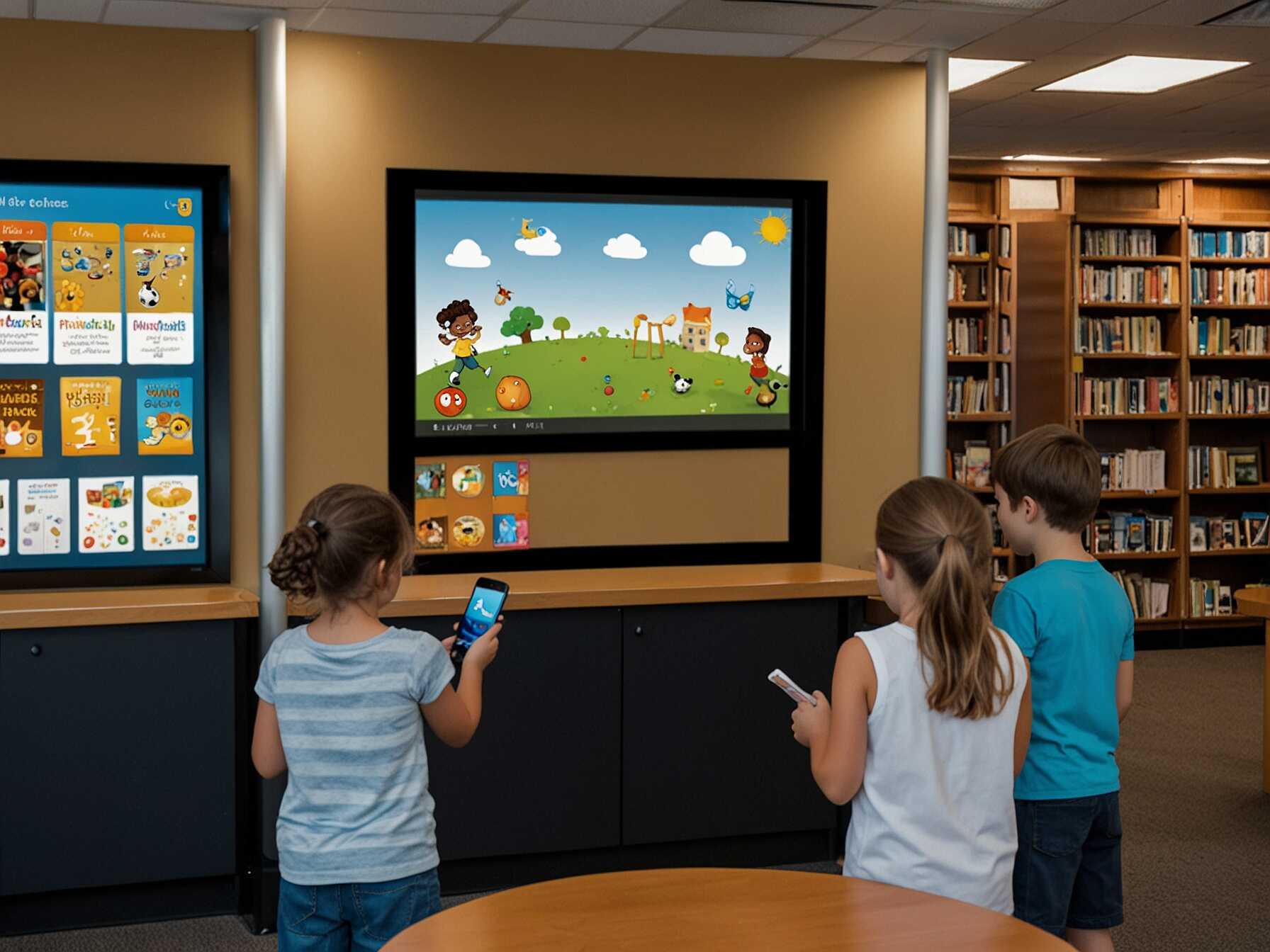 Install digital boards for interactive learning and fun activities. Children and adults can use them to find books, play educational games, or even join virtual book clubs. This makes the library more engaging.  