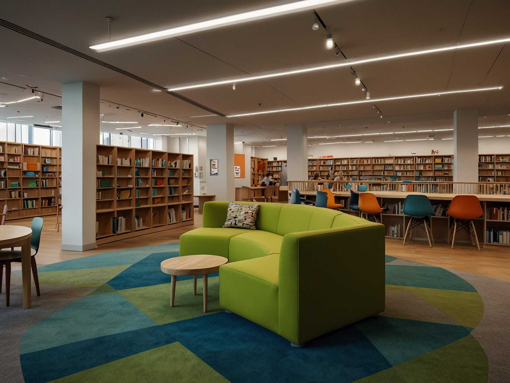 Create a shared space for parents and children to enjoy together. Comfortable seating and activities that both can participate in will be a hit. Its all about making the library family-friendly.  