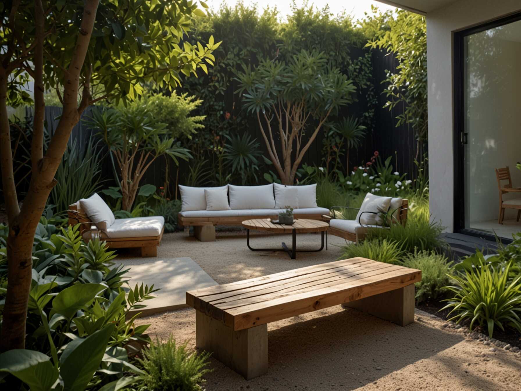 If space allows, create a serene reading garden with benches and lush plants. Nature can be very calming and can enhance the reading experience. This space can be a peaceful retreat for visitors.  