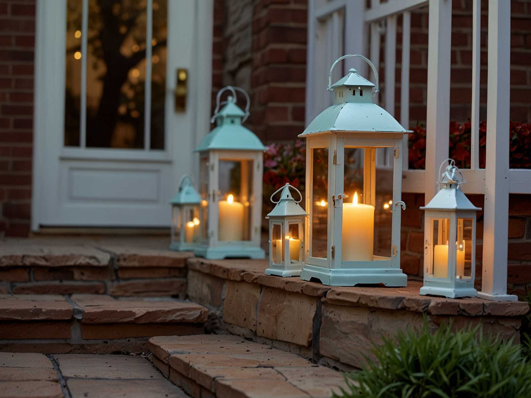 Use lanterns to add a cozy glow to your porch. Choose lanterns in pastel colors or deck them out with Easter stickers. Place battery-operated candles inside for a safe, flickering light.  Arrange the lanterns on your porch steps or along the railing. They look beautiful both day and night, adding warmth to your entrance. You can even hang some lanterns for a unique look.  Decorative lanterns are versatile and easy to use. They create a welcoming atmosphere for your Easter celebrations.  