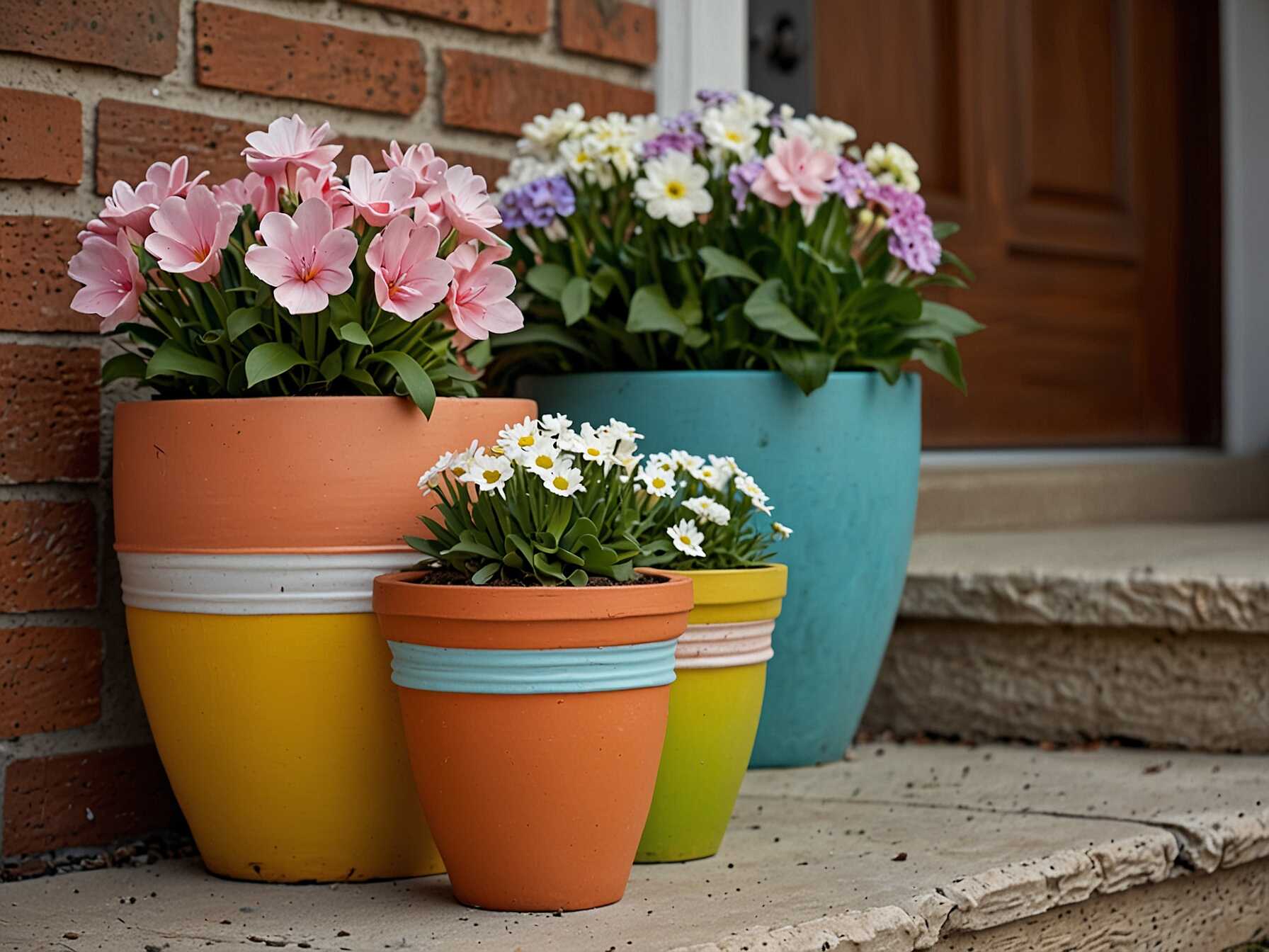 Flower pots are not just for plants! Use them to display colorful Easter eggs as well. Choose pots of different sizes and fill them with plastic or real eggs. You can even paint the eggs for a more personal touch.  Place the flower pots on your steps or near your door. This creates a layered look that is pleasing to the eye. Mixing in some spring flowers will make the display even more vibrant.  These flower pots add height and texture to your decor. They are an easy and effective way to enhance your porch for Easter.  