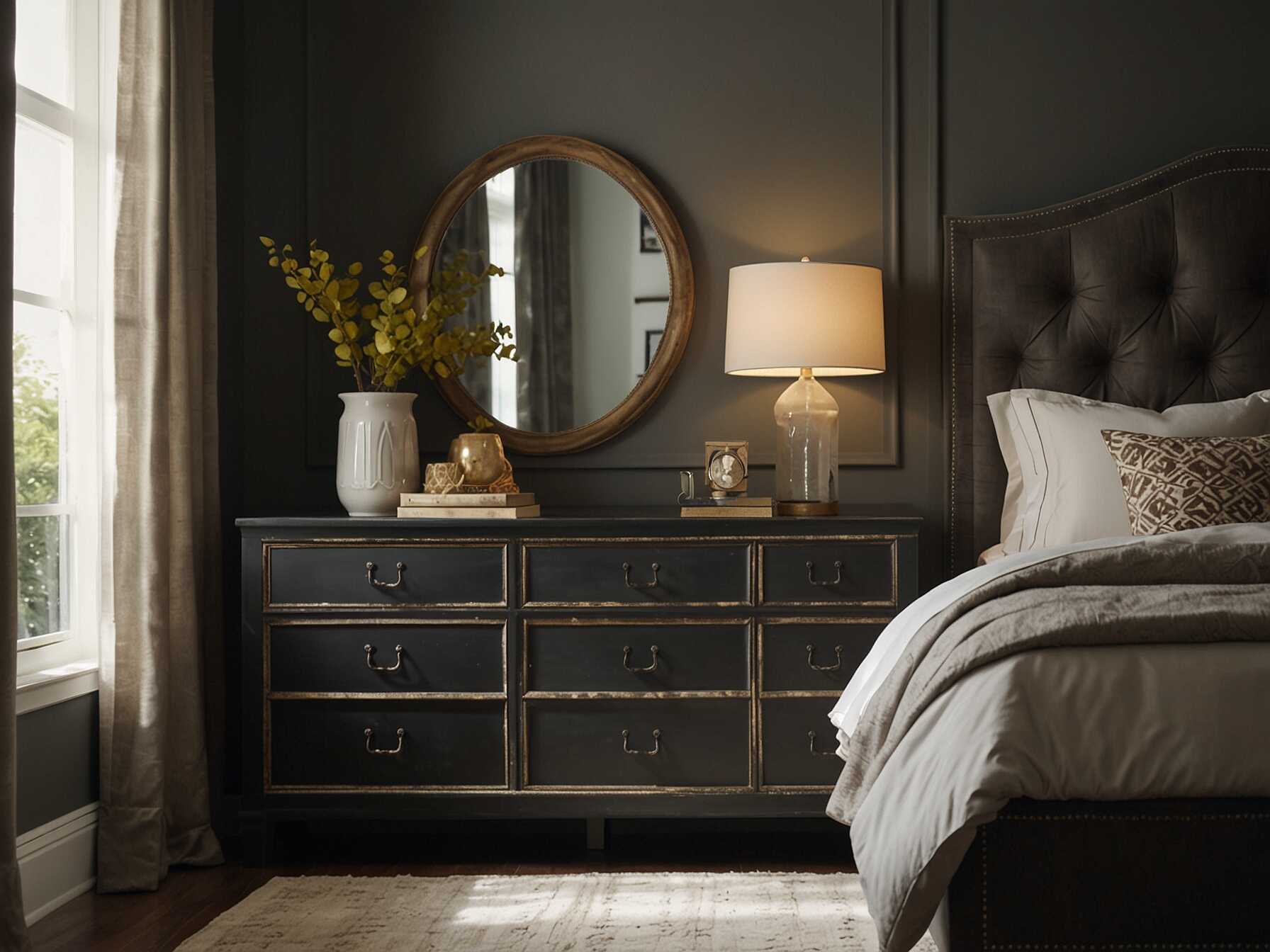 Consider updating key pieces of furniture. A new dresser or nightstand can refresh your bedroom. Opt for styles that fit your décor.  