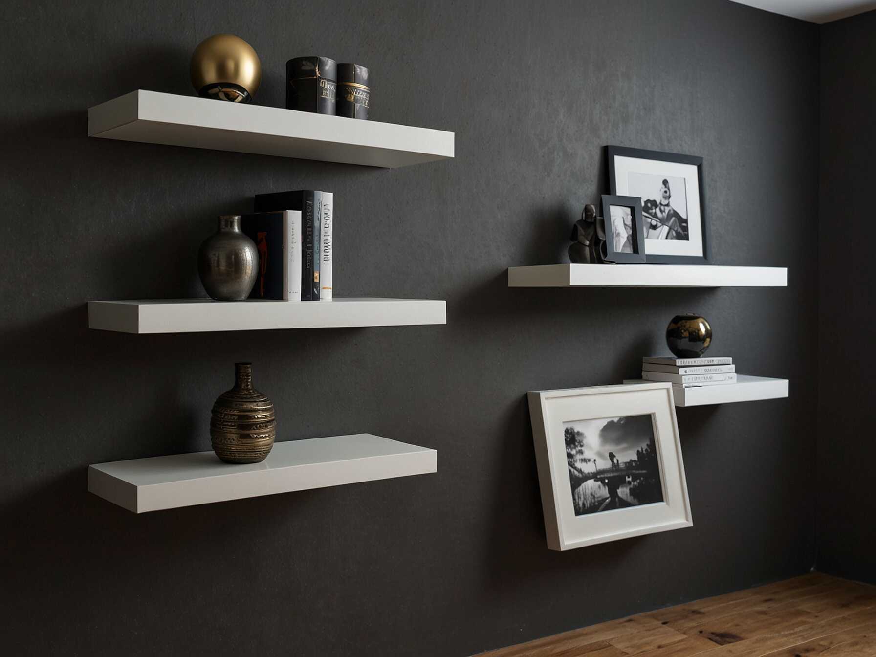 Floating shelves are great for displaying books and decor without taking up floor space. They add a modern touch to your room.  