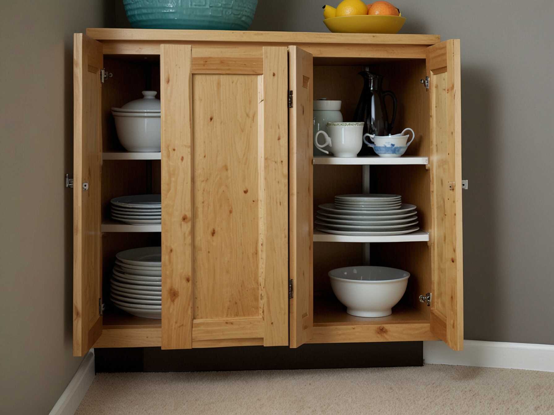 Corner cabinets make use of unused space. They fit into corners where other cabinets don’t.  Store less-used items in these cabinets. This keeps them out of the way but still accessible.  Add lazy susan shelves inside. This makes it easy to reach things in the back. Corner cabinets are a smart way to add storage.  