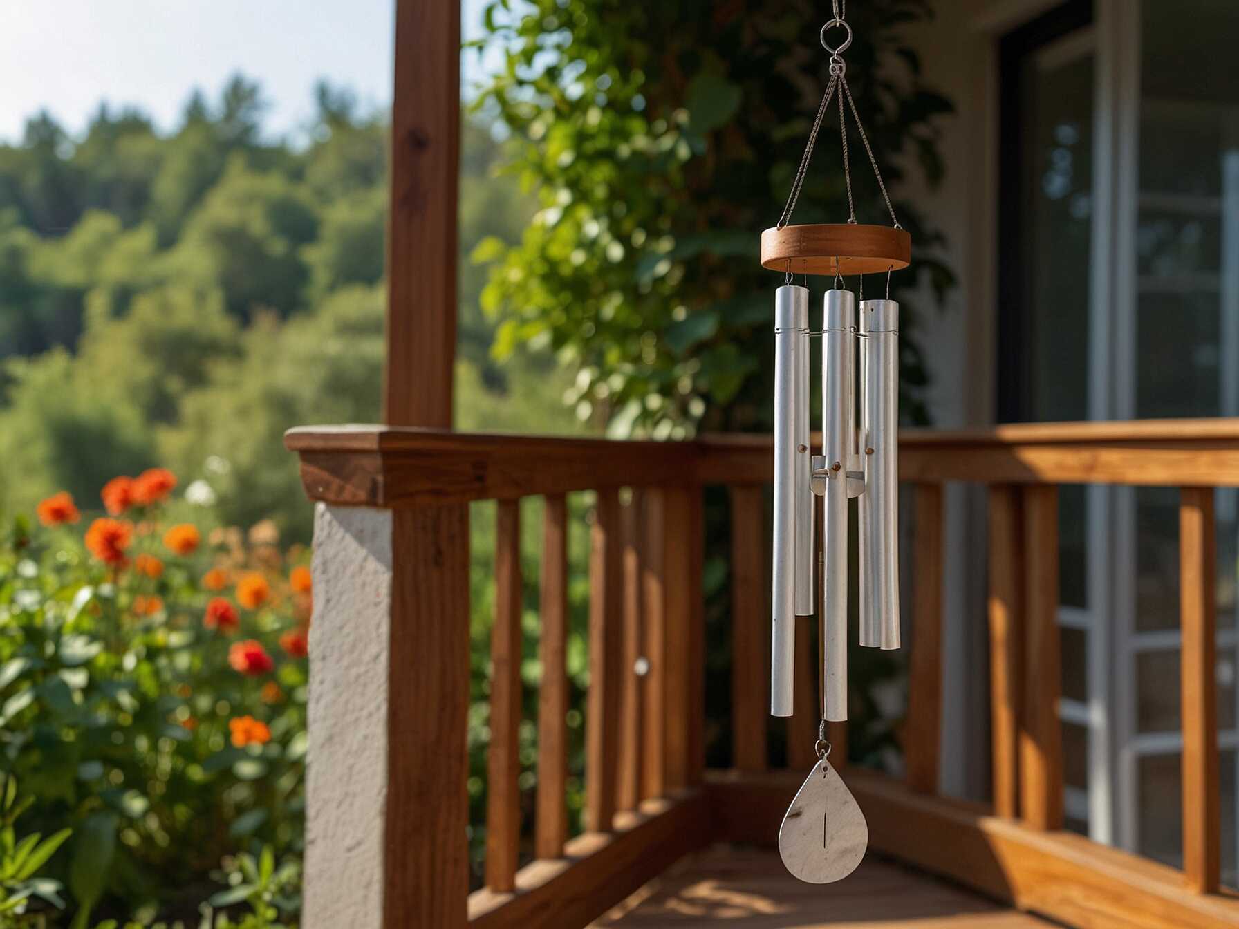 Hang wind chimes to add a calming touch. The gentle sound can make your balcony experience more enjoyable. They also serve as a decorative element.  