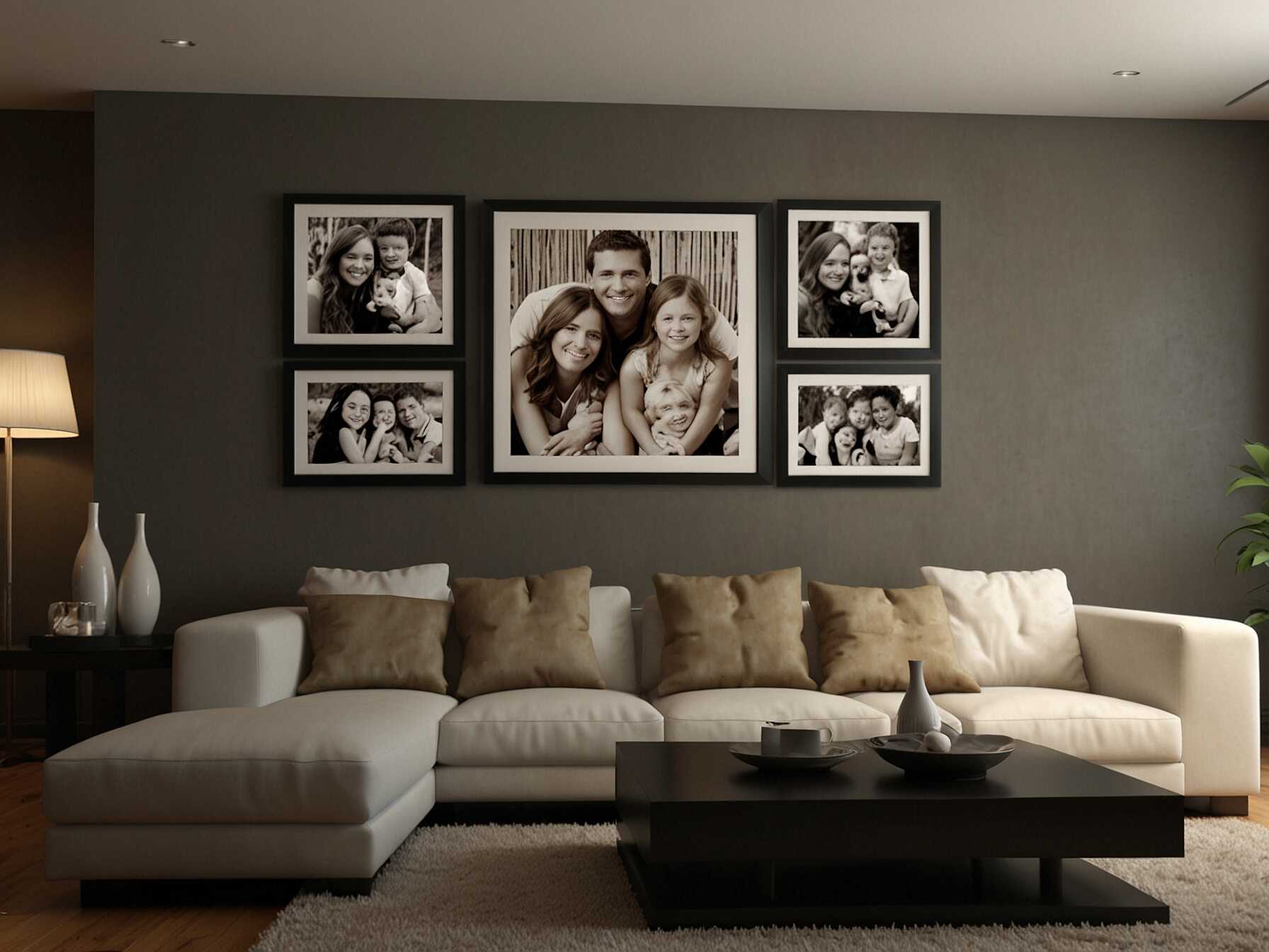 Display family photos or memorable moments in frames. This adds a personal touch to your media room.  