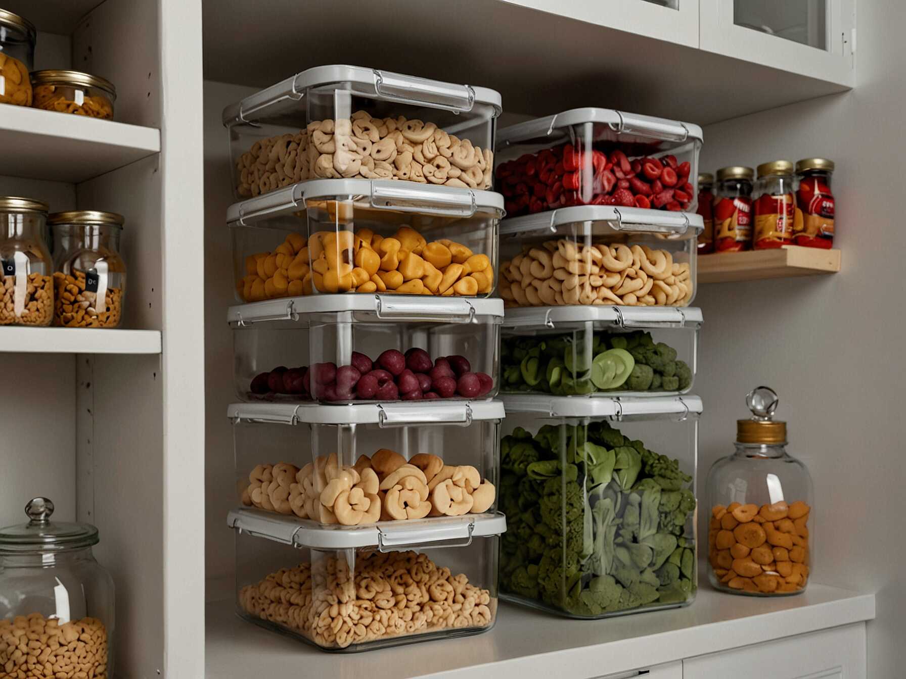 Clear containers let you see everything in your pantry. This helps you find what you need quickly. You can keep track of food levels easily too.  