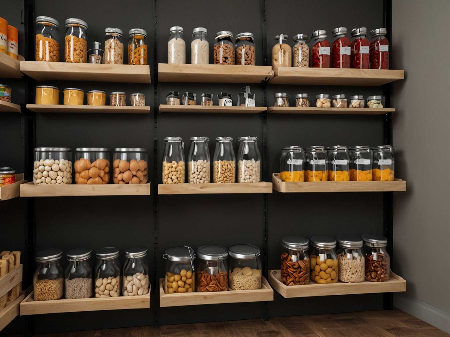 Movable shelves allow you to adjust space for different items. You can fit tall bottles or small jars perfectly. This makes your pantry more versatile.  