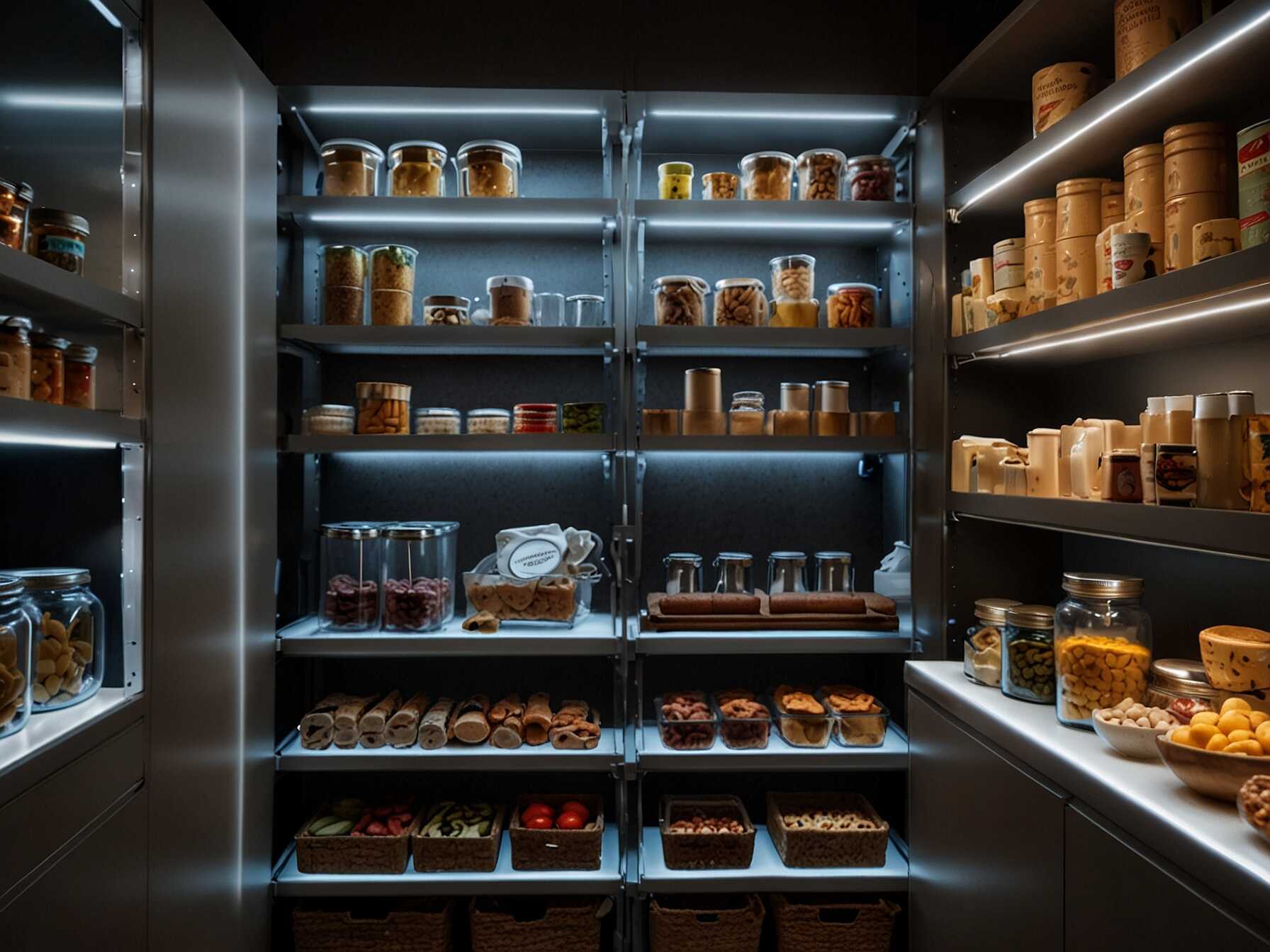 Good lighting helps you see everything in your pantry. Use LED strips or small lights. This makes it easier to keep things organized.  