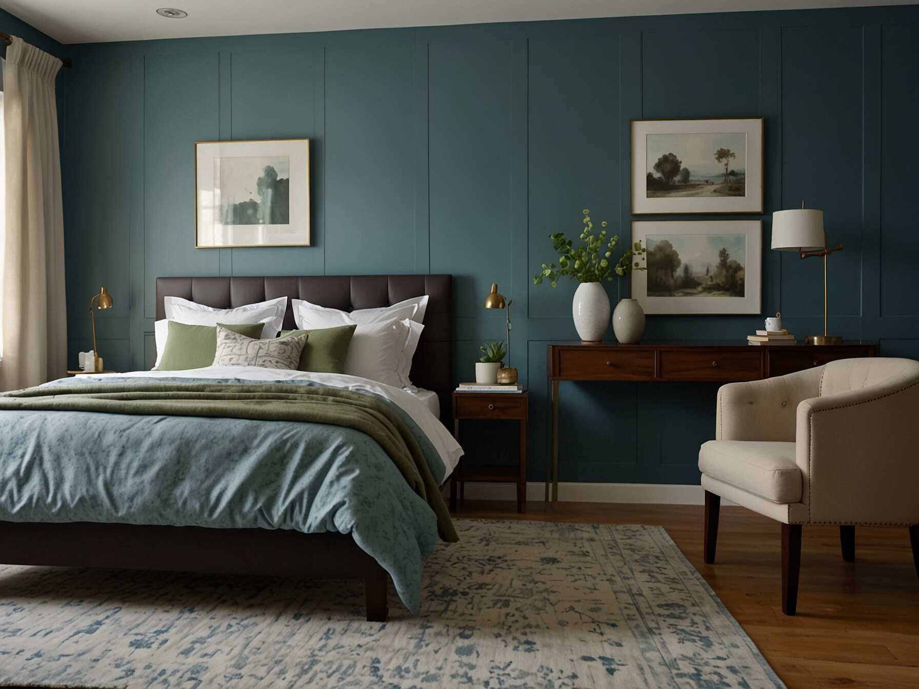 Opt for calming colors like blues, greens, or neutrals. Paint is affordable and can change the mood of your bedroom instantly.  