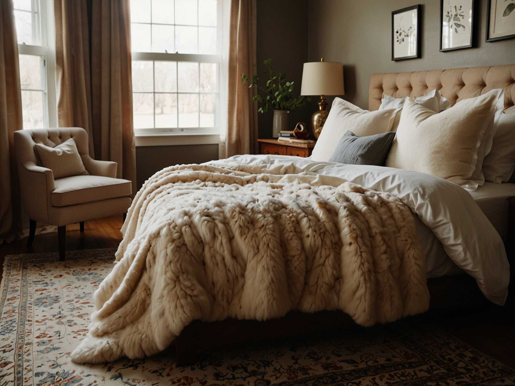 Soft blankets, pillows, and rugs make your bedroom feel inviting. Look for sales or thrift stores to find budget-friendly options.  