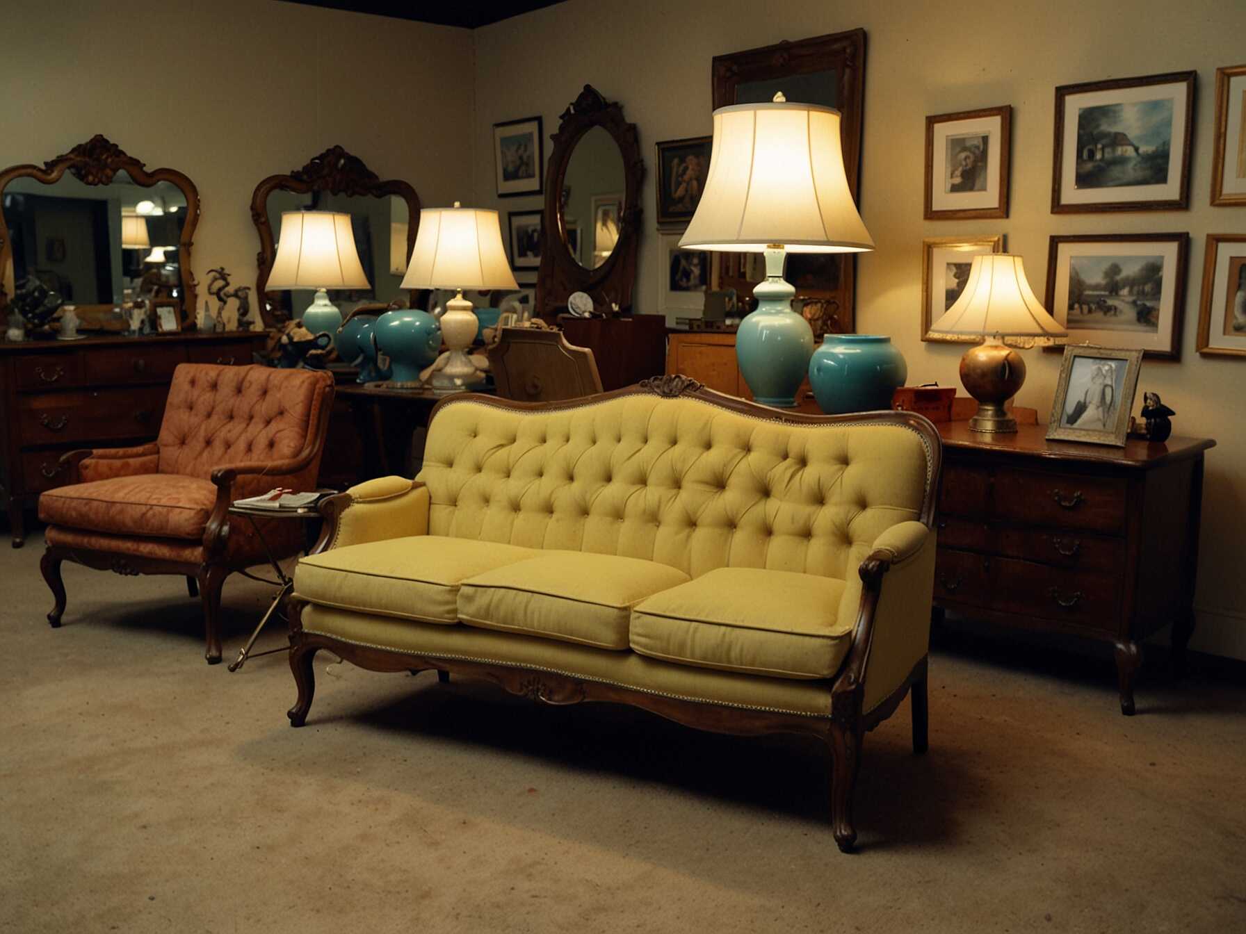 Visit thrift stores for unique decor items. You can find vintage furniture, lamps, and art for a fraction of the price.  