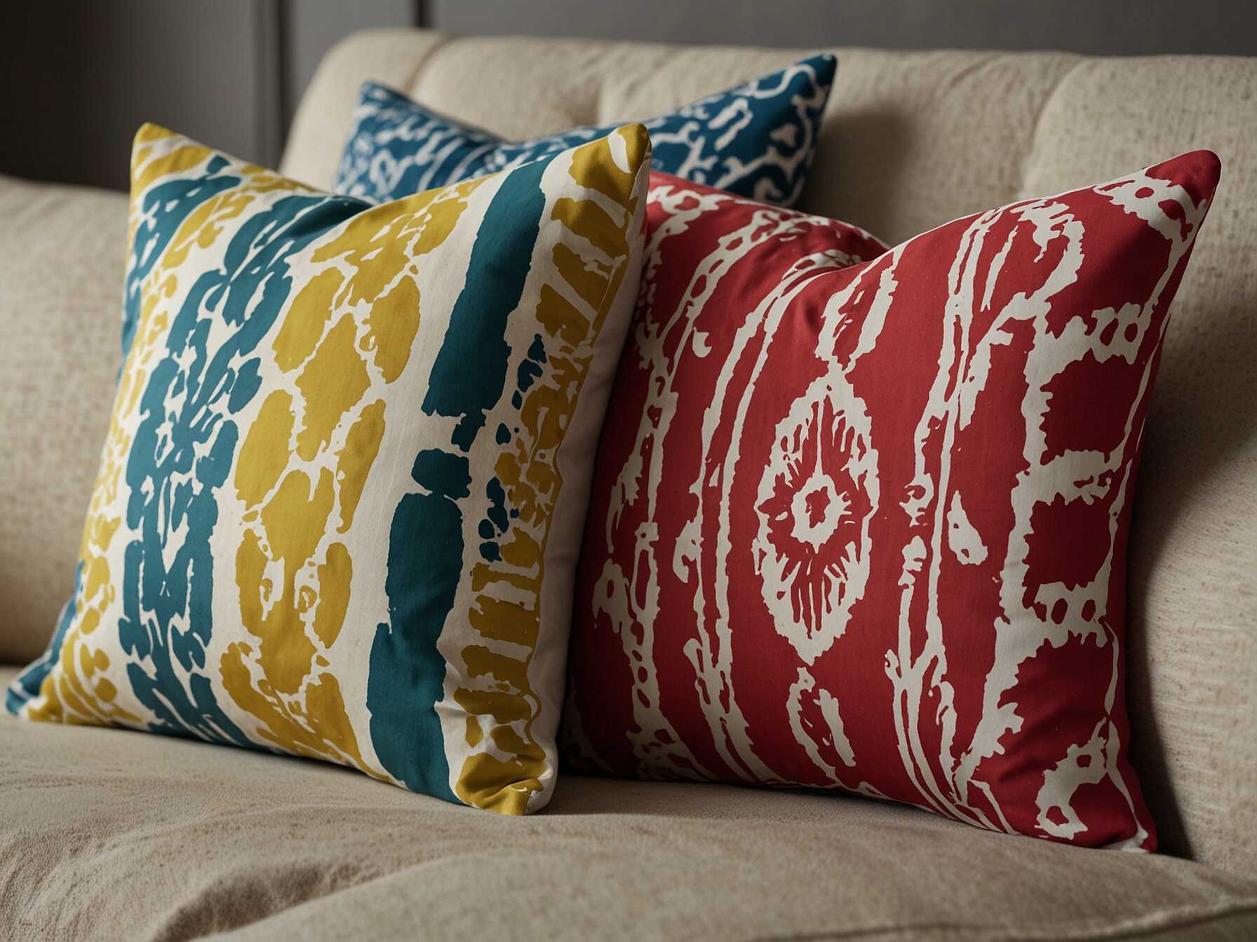 Decorative pillows can change the look of your bed. Mix and match colors and patterns for a vibrant look without spending much.  