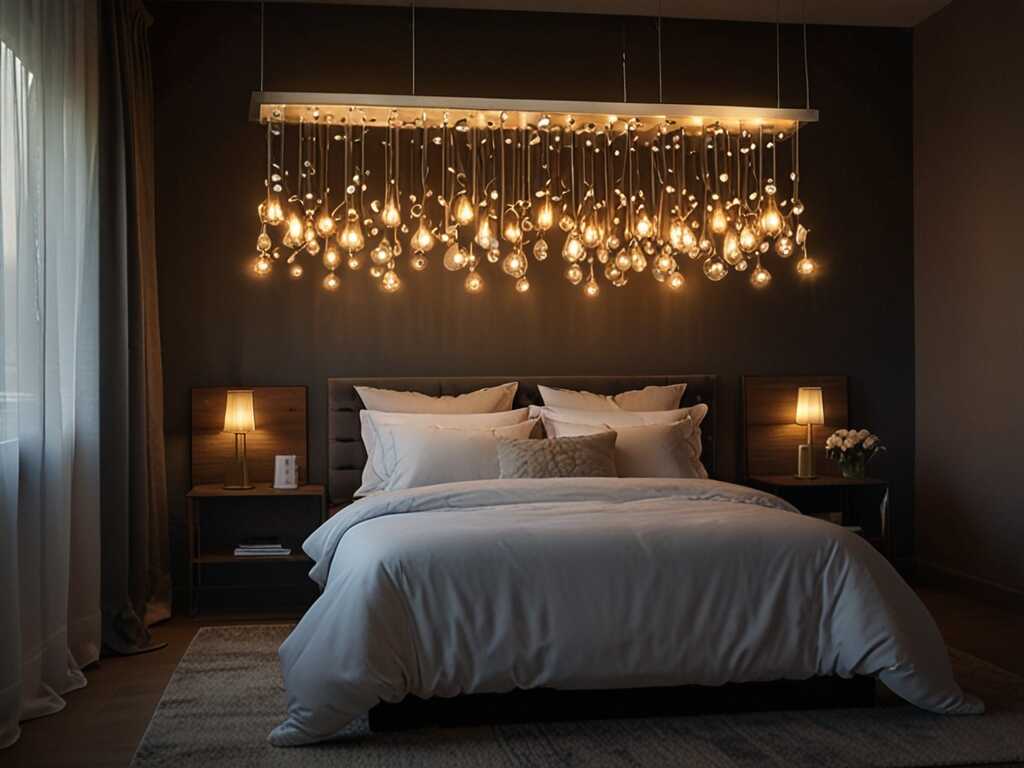 Lighting can change the entire mood of your bedroom. Use unique chandeliers, string lights, or bedside lamps to add character to your space. Different lighting options can help create a cozy or romantic atmosphere.  