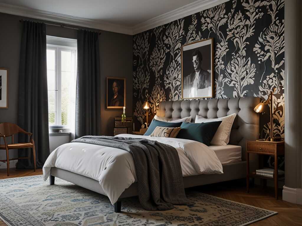 Bold, patterned wallpaper can add a dramatic flair to your bedroom. Choose a design that reflects your personality and complements your existing decor. Wallpaper can be a quick and impactful way to refresh your space.  