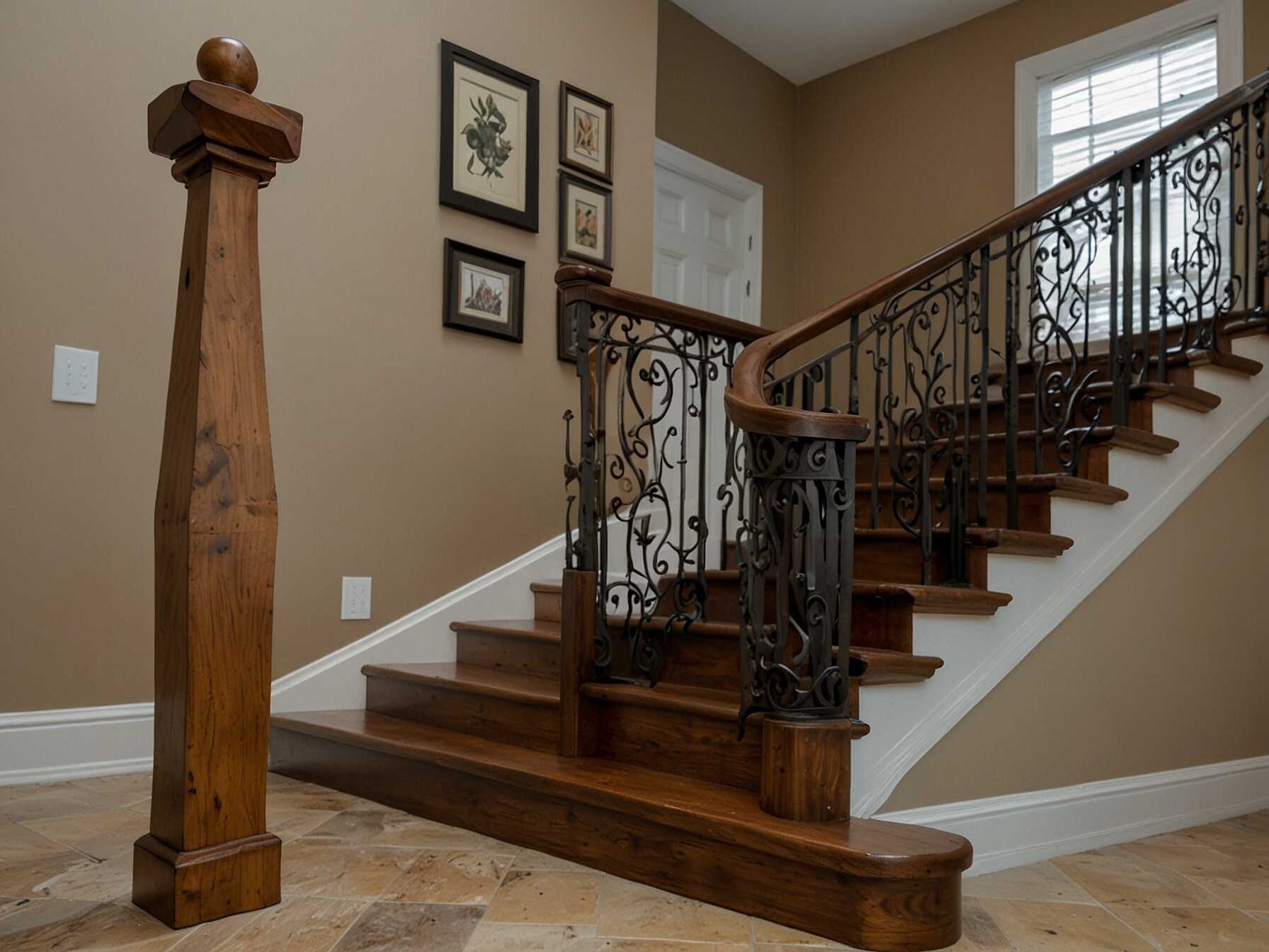 Transform a simple staircase with artistic handrails. Choose from a variety of designs like wrought iron or carved wood. Handrails can be a centerpiece and add character to your home.  