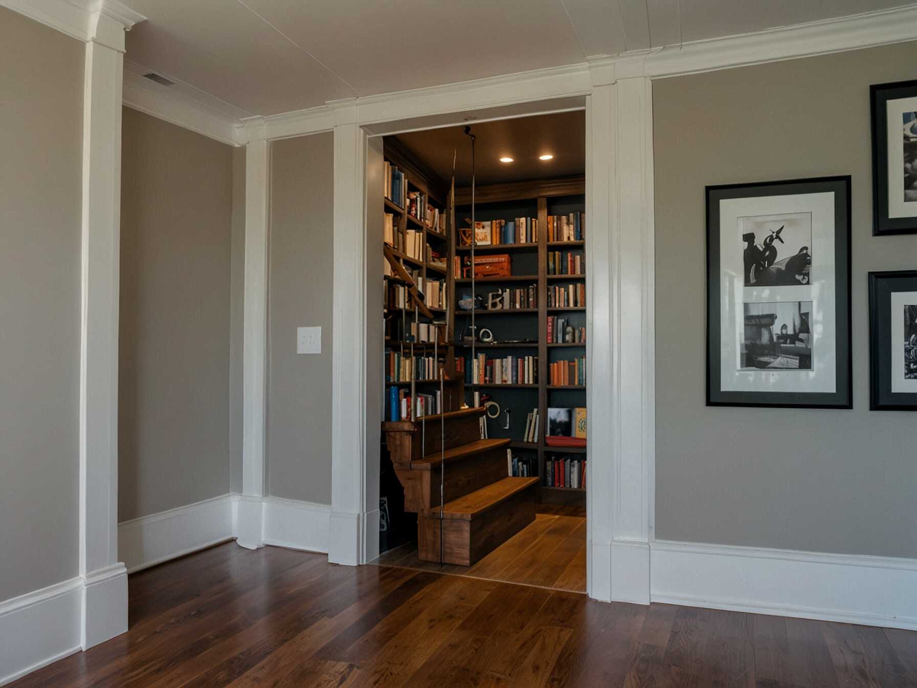 A hidden staircase can be located behind a door or bookshelf. This secret design adds a mysterious and fun element to your home. It’s perfect for people who love surprises.  