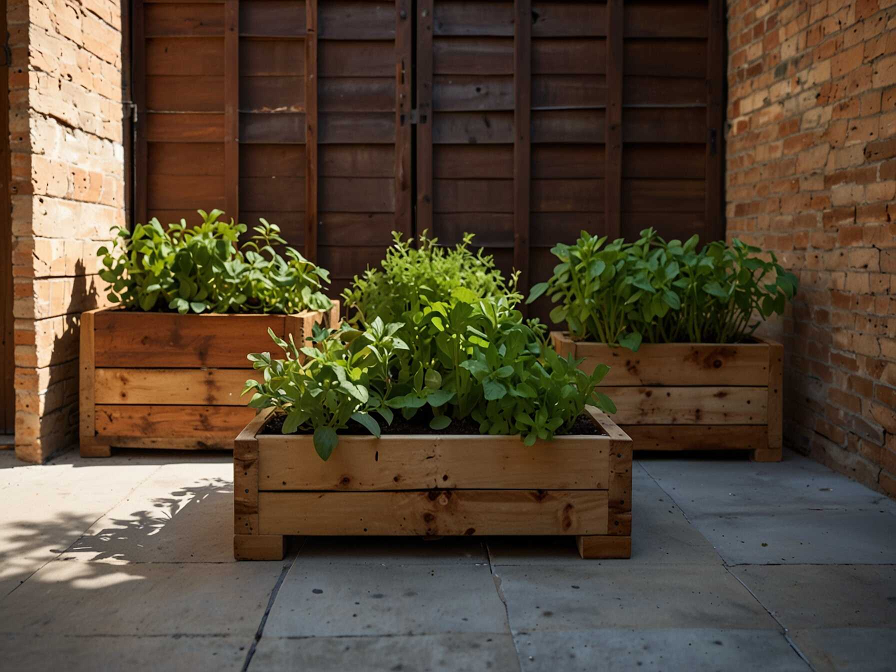 Grow a small herb garden in your courtyard. Use pots or a dedicated planter box. Fresh herbs like basil, mint, and rosemary not only look good but are also handy for cooking.  