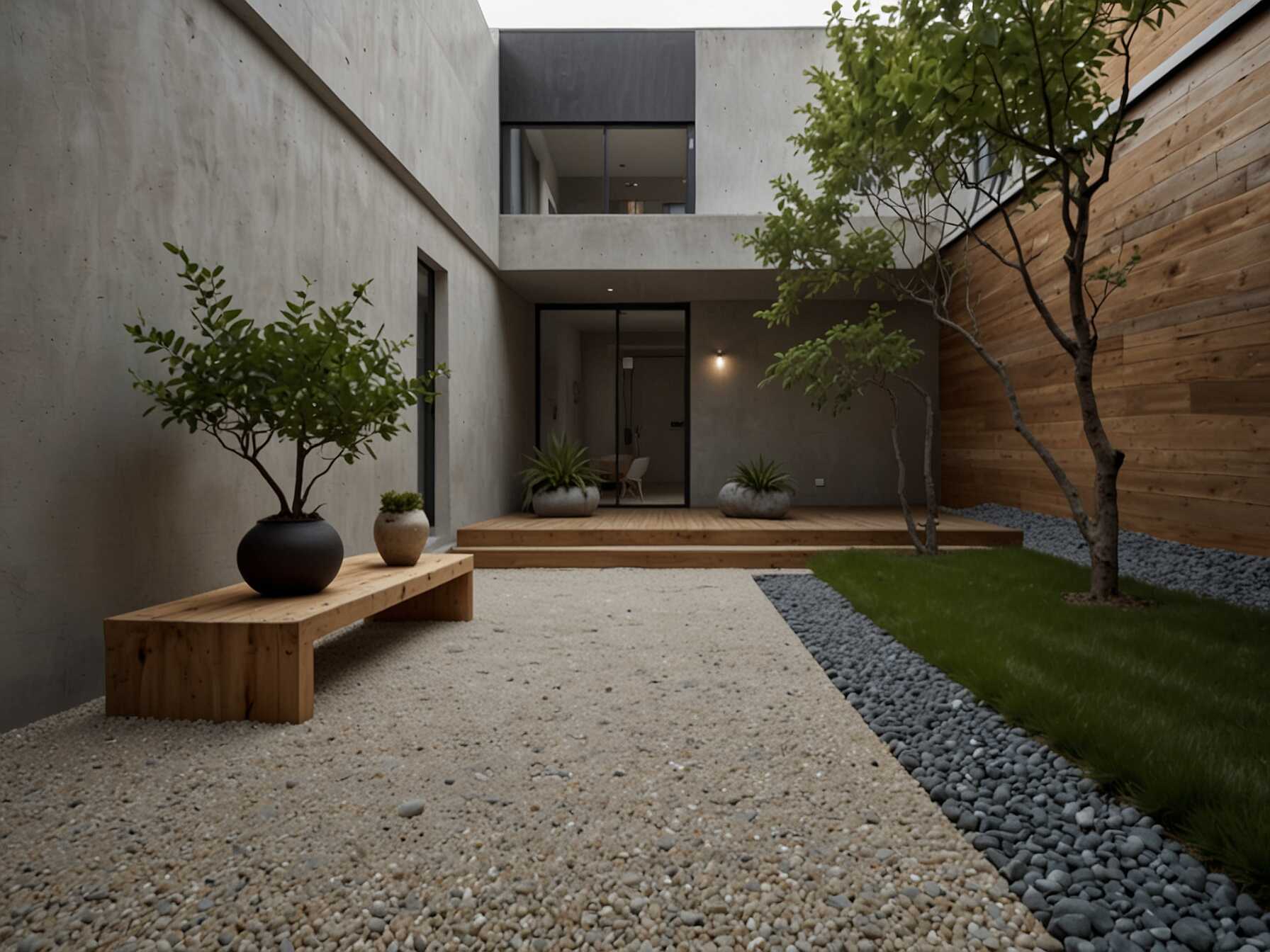 Create a Zen-like courtyard with a focus on simplicity and calm. Use gravel, stones, and minimal plants. Add a small bench or a mat for meditation and enjoy the peaceful ambiance.  