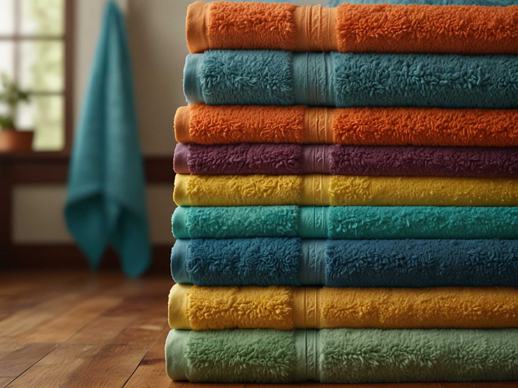 You dont have to repaint your entire bathroom to add color. Bright towels, rugs, and shower curtains can make a big impact. Choose a color scheme that you love and stick to it.  