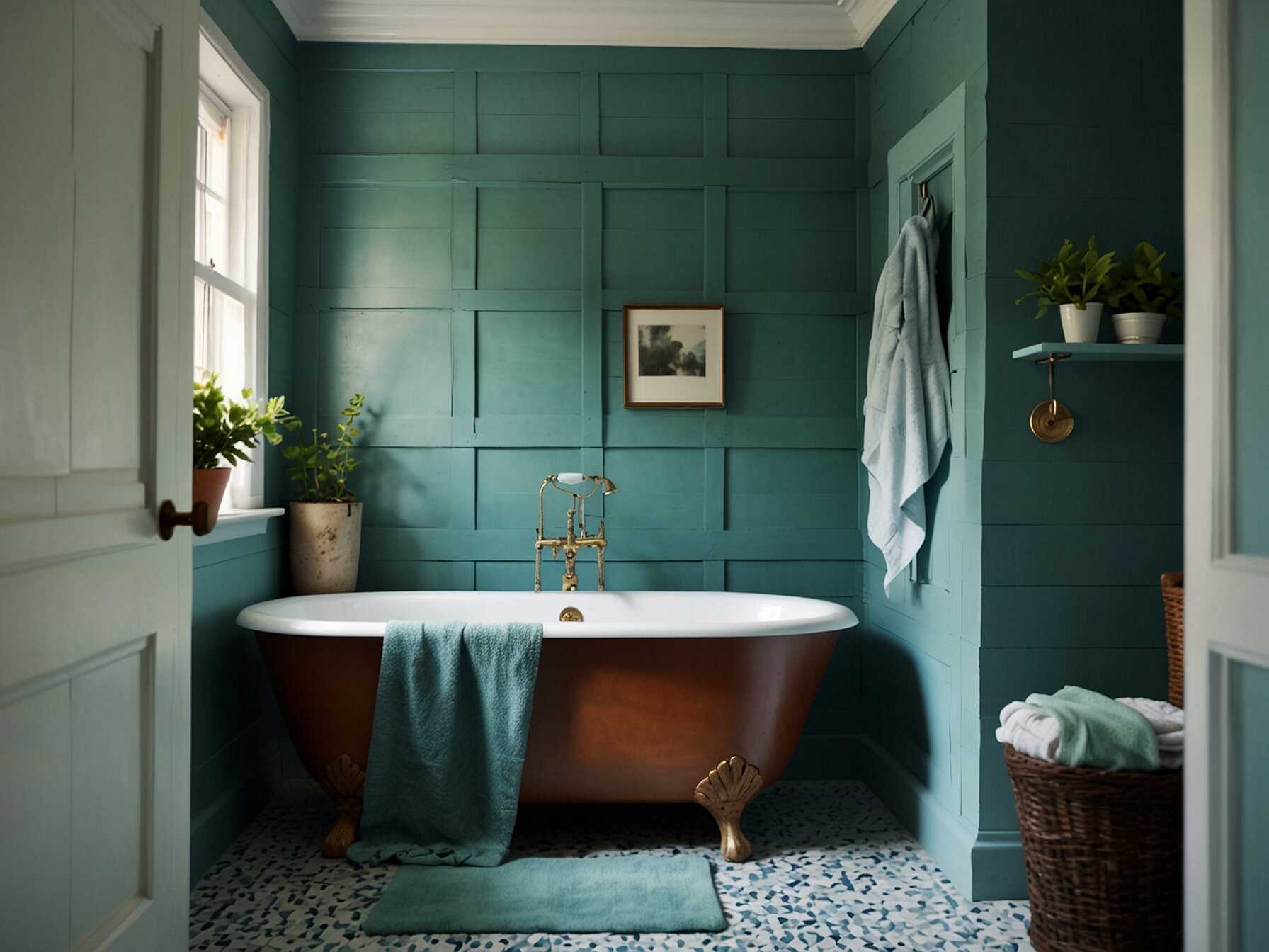 Bright colors can make your bathroom look cheerful and inviting. Try painting the walls in light shades of blue or green. You can also add colorful accessories like towels and rugs.  