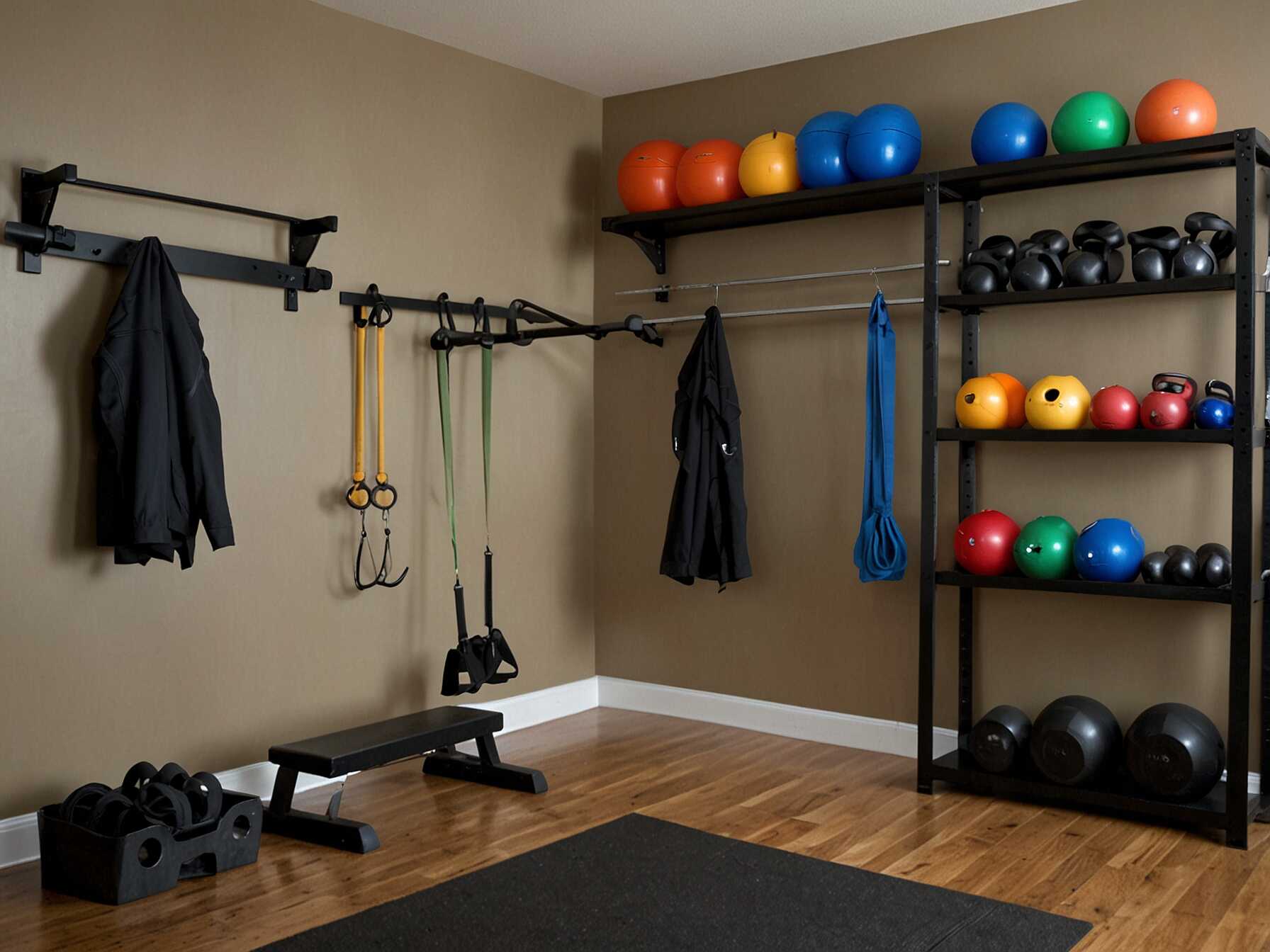 Use shelves and storage bins to keep your exercise room organized. Wall-mounted racks for weights and resistance bands can save space. A tidy room makes it easier to focus on your workout.  