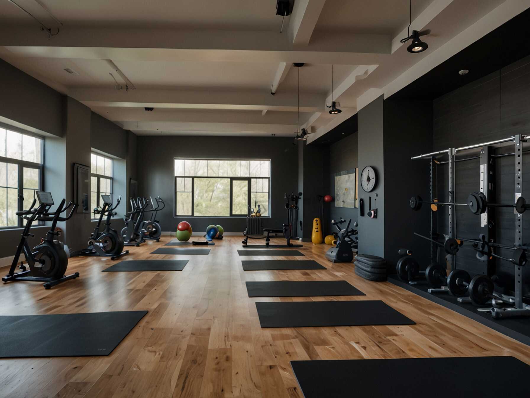 Create different zones for various types of exercises. A cardio zone, strength zone, and stretching zone can make your workouts more organized. You can easily switch between activities without clutter.  